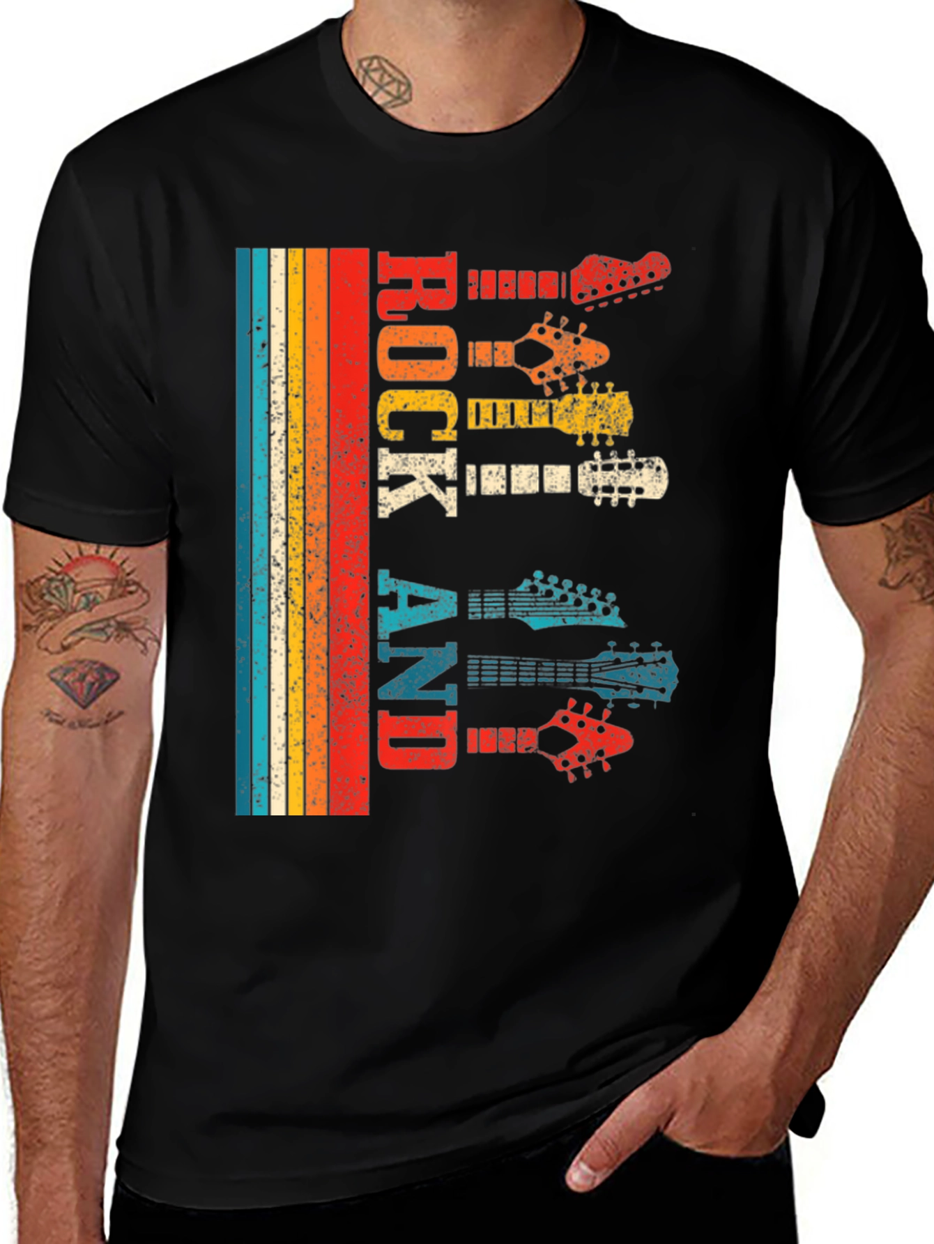 Variant 5 of Retro Rock and Roll Guitar T-Shirt