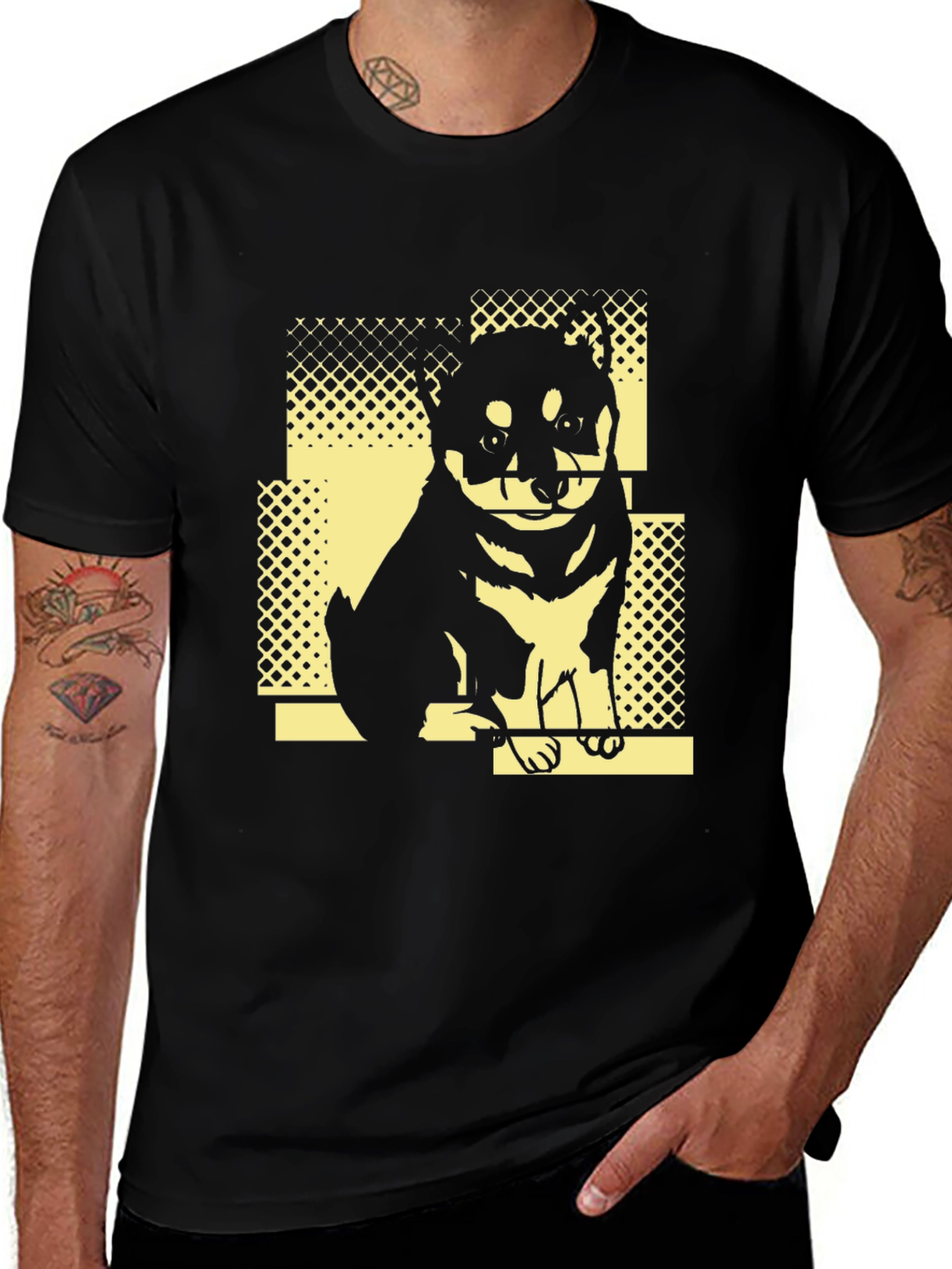 Variant 24 of Dog Graphic Print Tee - Stylish Black T-Shirt