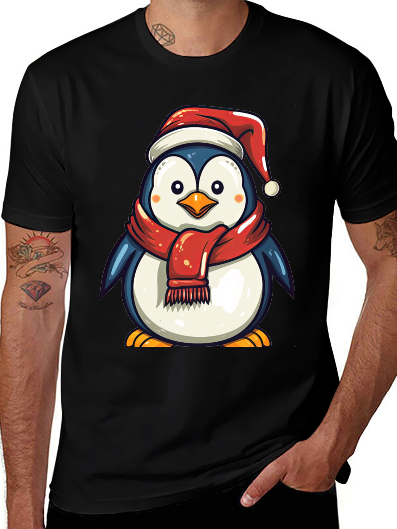 Variant 18 of Festive Penguin Graphic Tee - Holiday Fun!