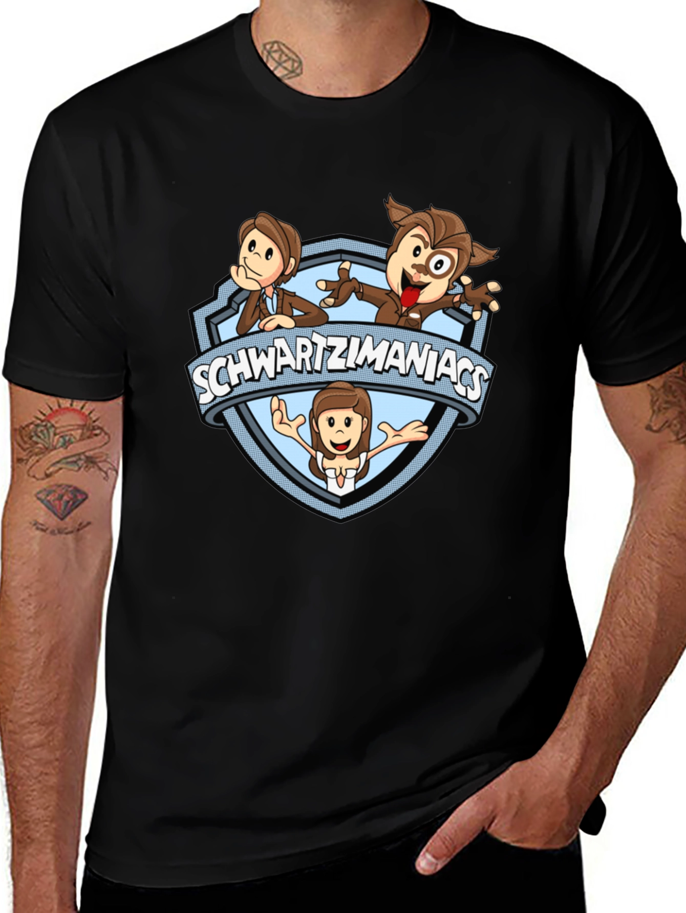 Variant 20 of Schwartzimanizcs Cartoon Black T-Shirt