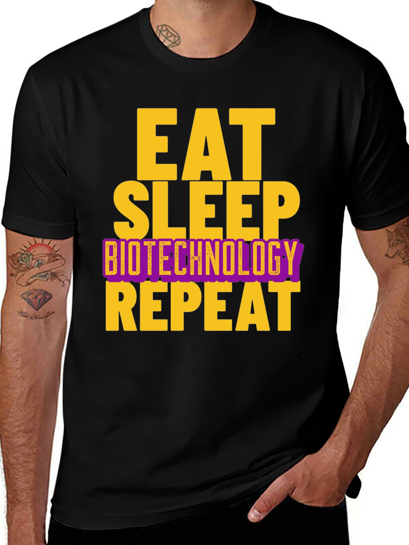 Variant 22 of Eat Sleep Biotechnology Repeat T-Shirt