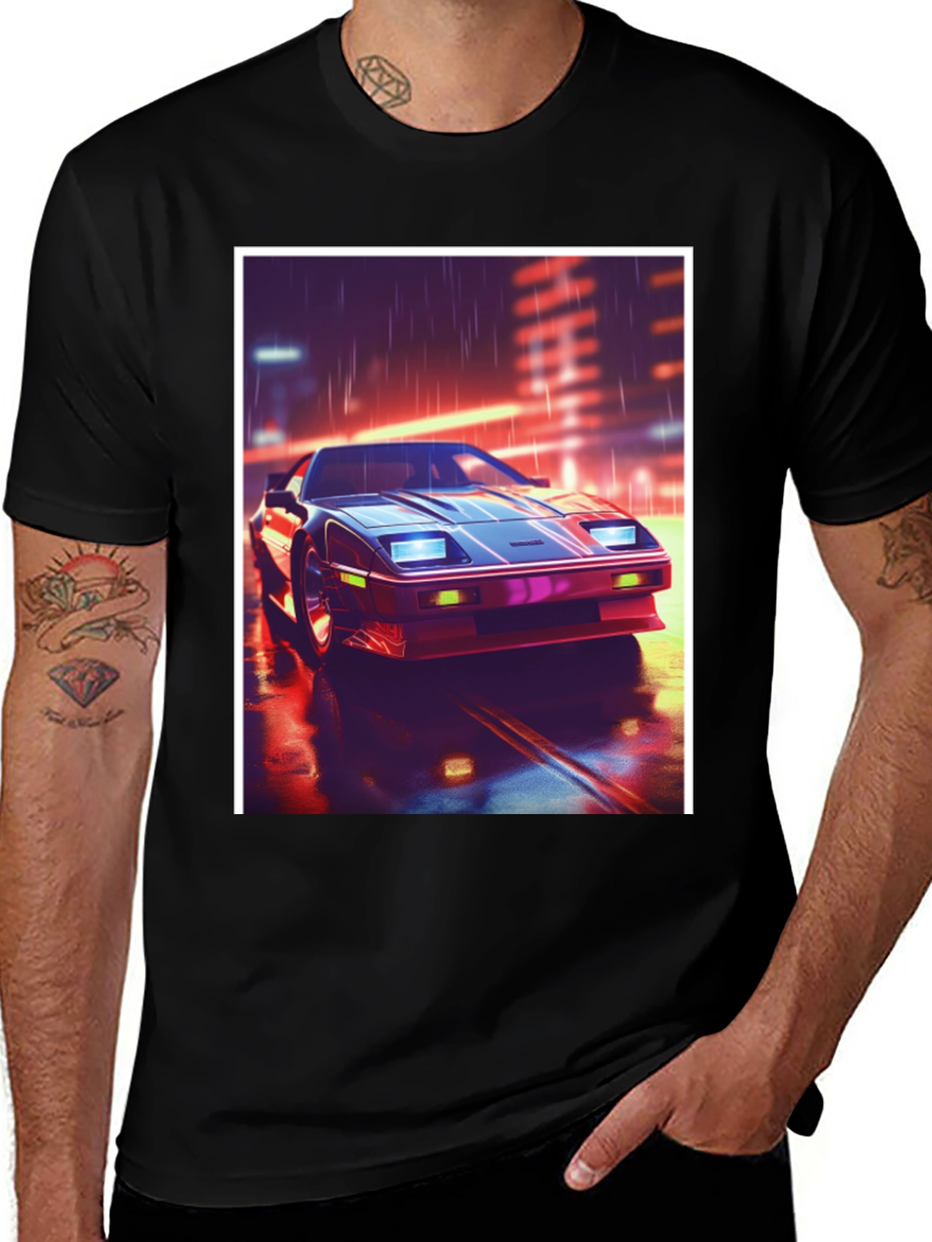 Variant 9 of Retro Car T-Shirt - Black