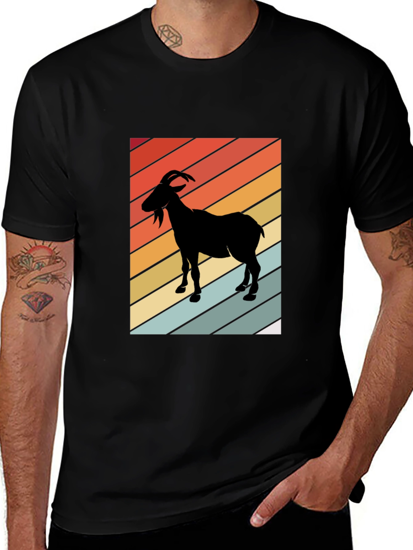 Variant 12 of Retro Goat Silhouette T-Shirt