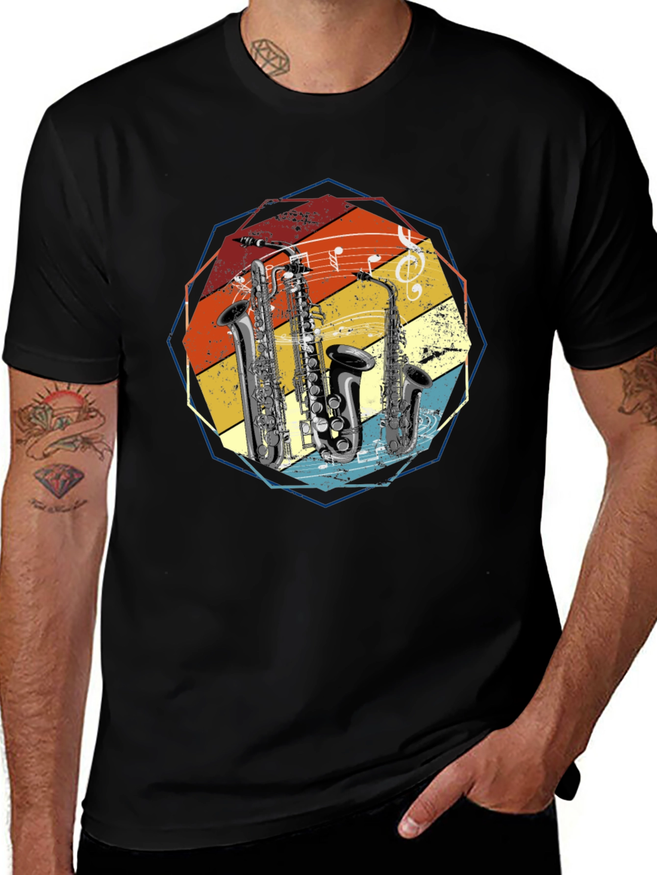 Variant 19 of Retro Saxophone T-Shirt - Music Lover Tee