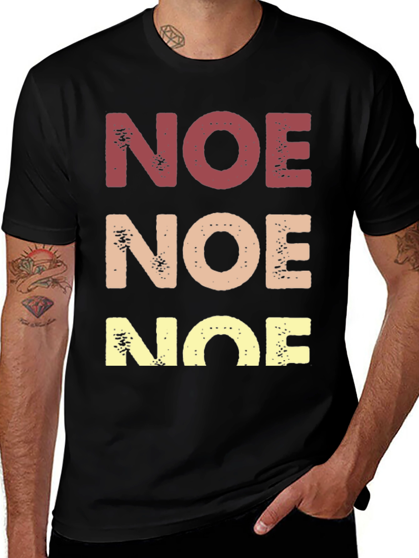 Variant 6 of Retro "NOE" Graphic Tee - Soft Cotton Blend
