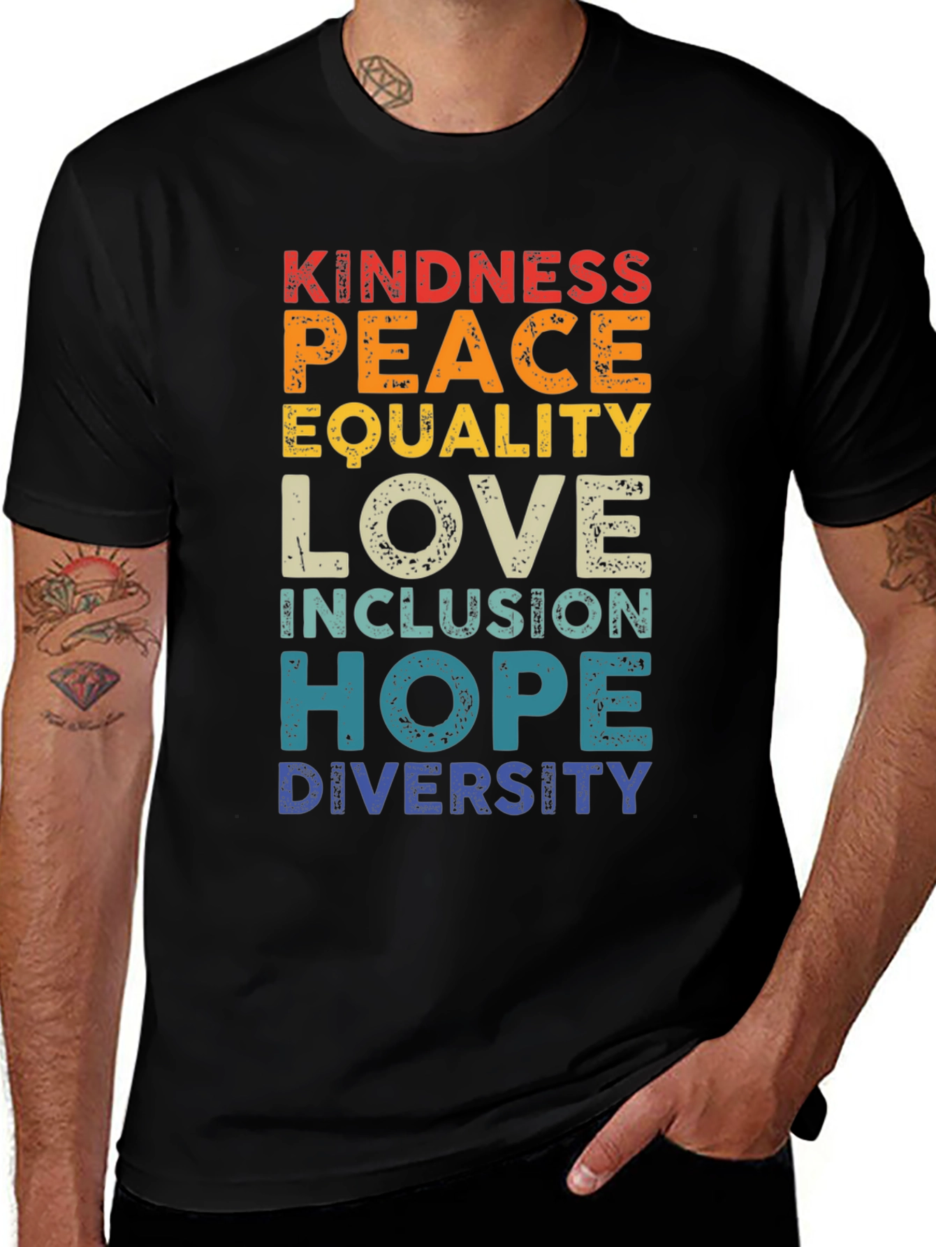 Variant 23 of Kindness Peace Equality Graphic Tee