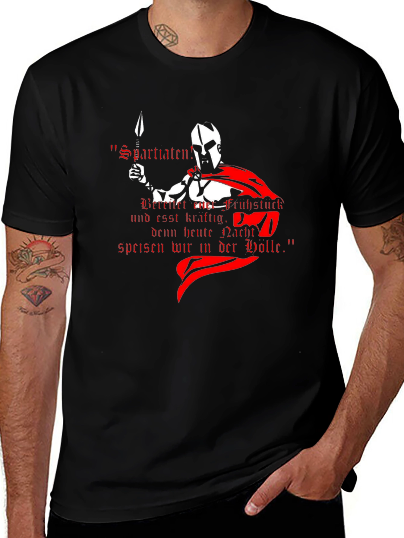 Variant 5 of Spartan Warrior T-Shirt - Eat Well, Fight Hard!