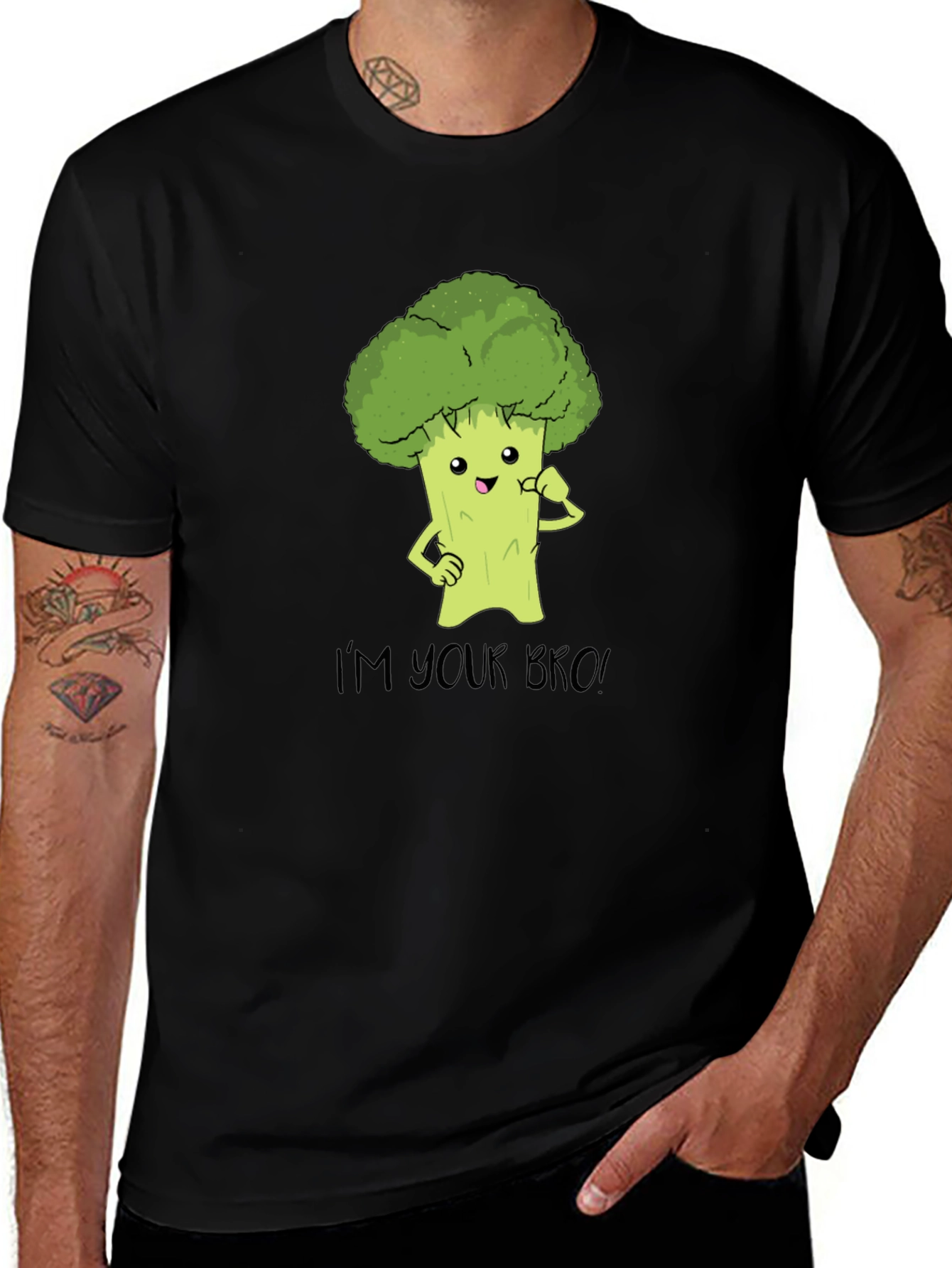 Black I'm Your Bro Broccoli Tee main image