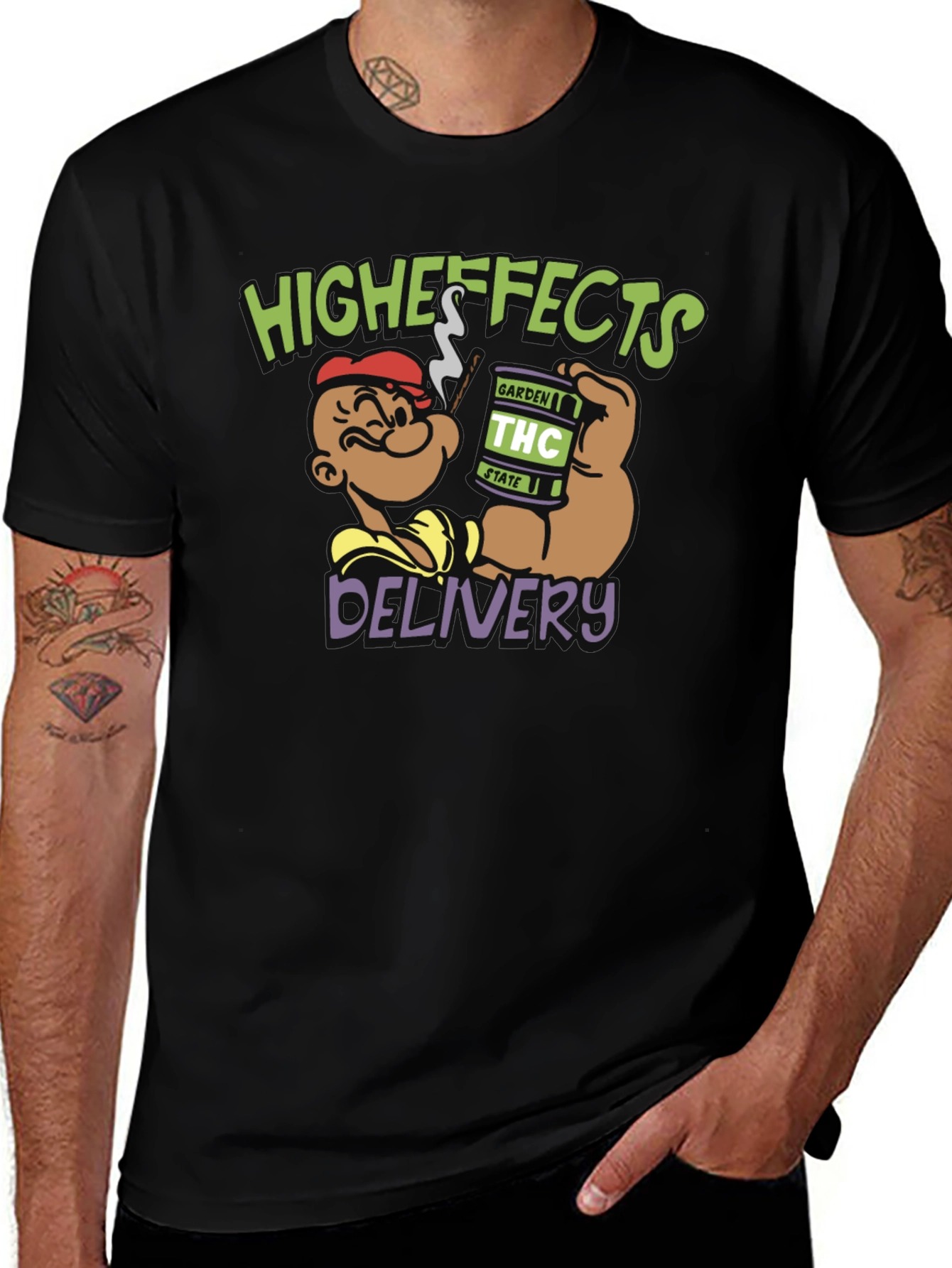 Variant 16 of Higheffects Delivery Black T-Shirt