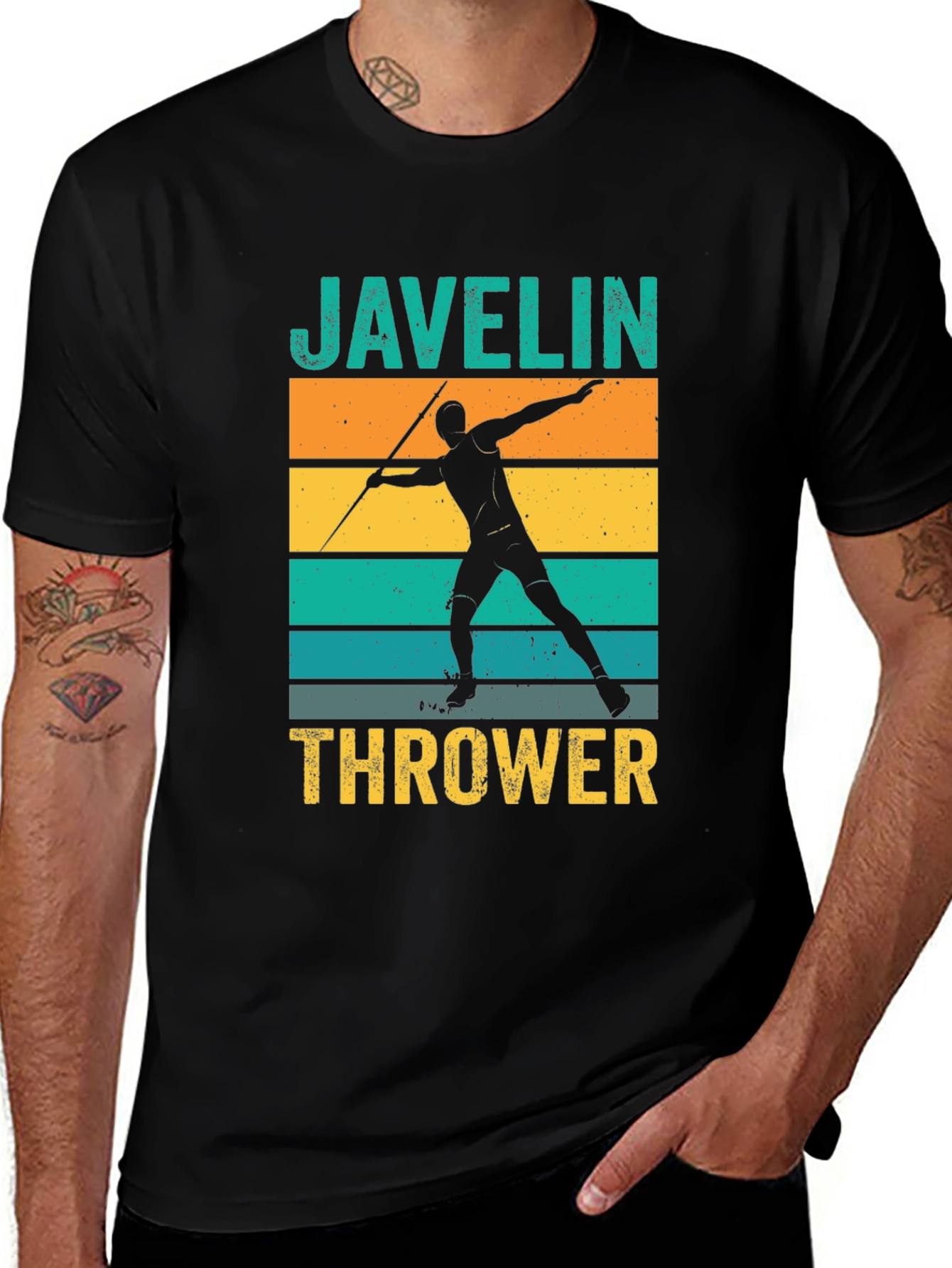 Variant 7 of Javelin Thrower Graphic Tee - Vintage Style