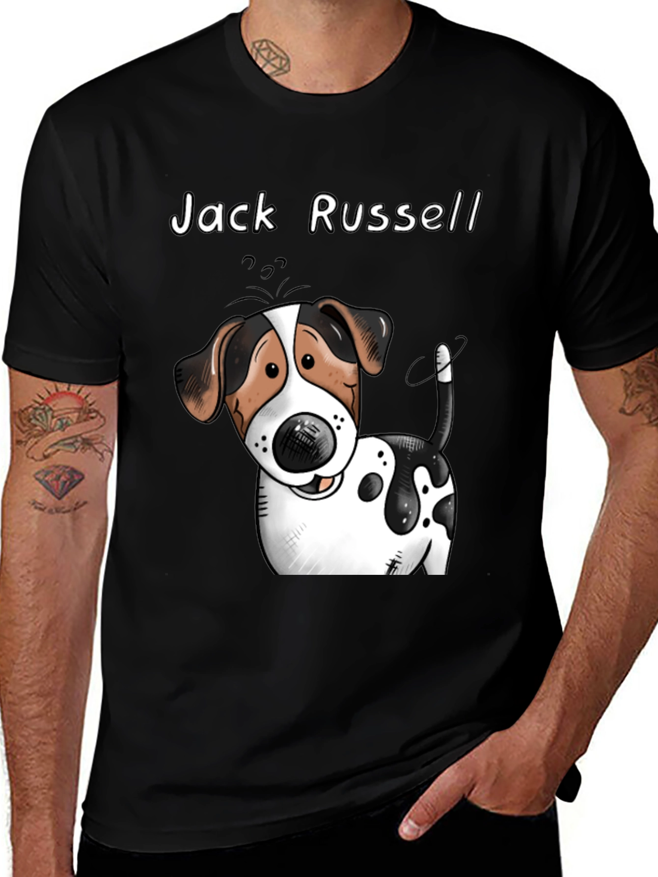 Variant 29 of Jack Russell Dog Cartoon Graphic T-Shirt
