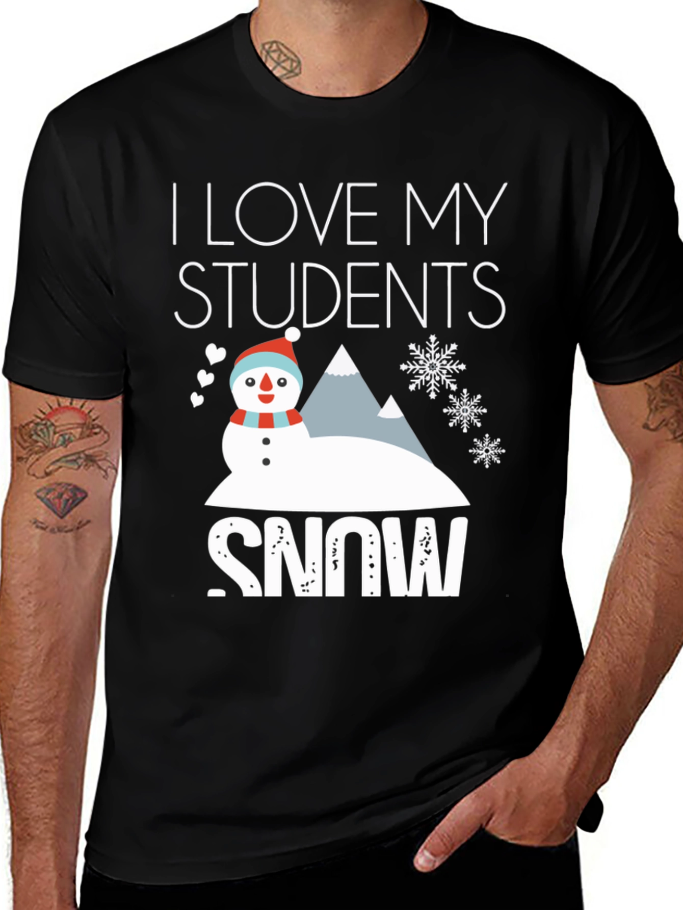 Variant 2 of I Love My Students Snow T-Shirt
