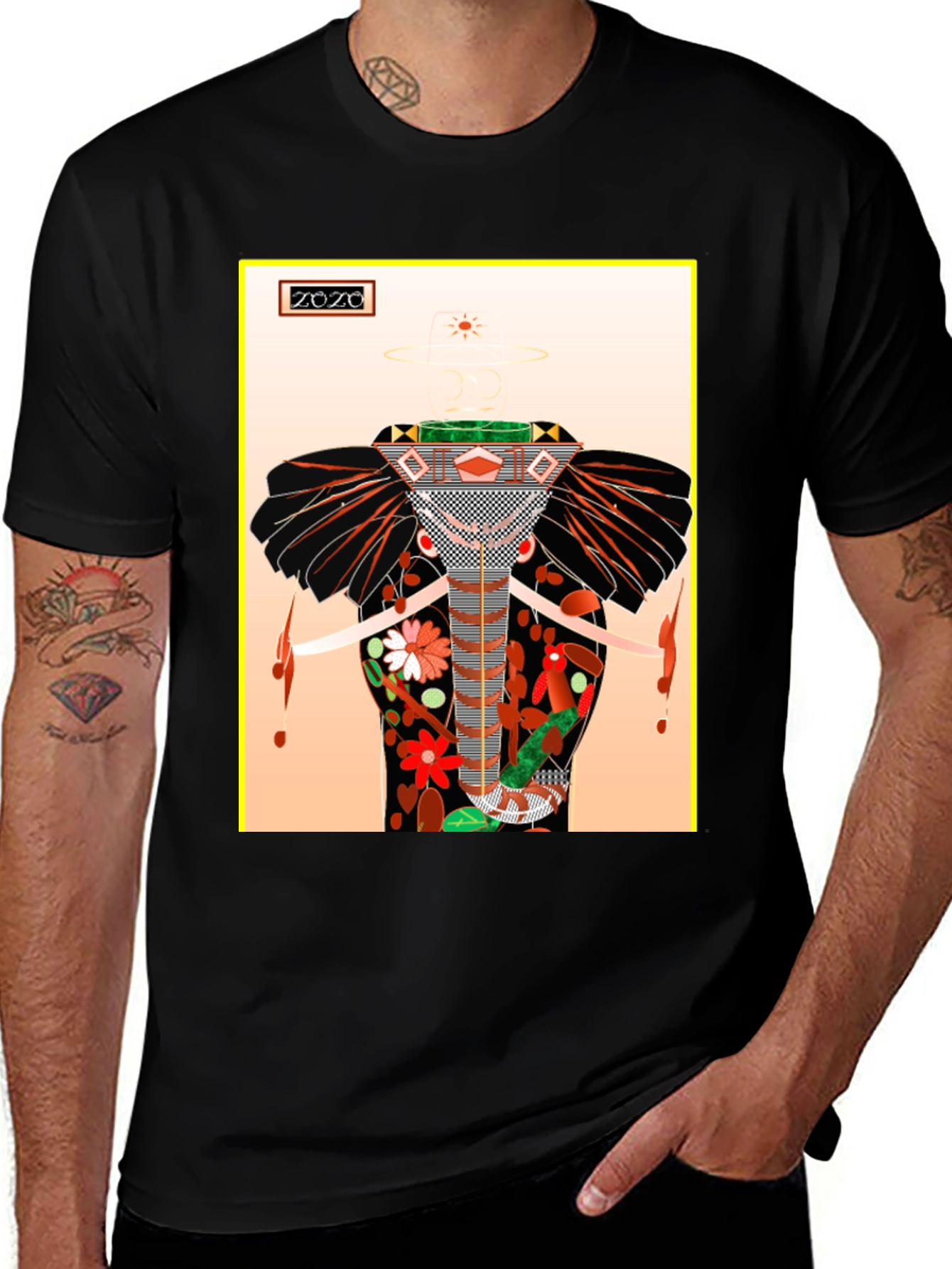 Variant 14 of Abstract Elephant Graphic Tee - Unique Artistic Design