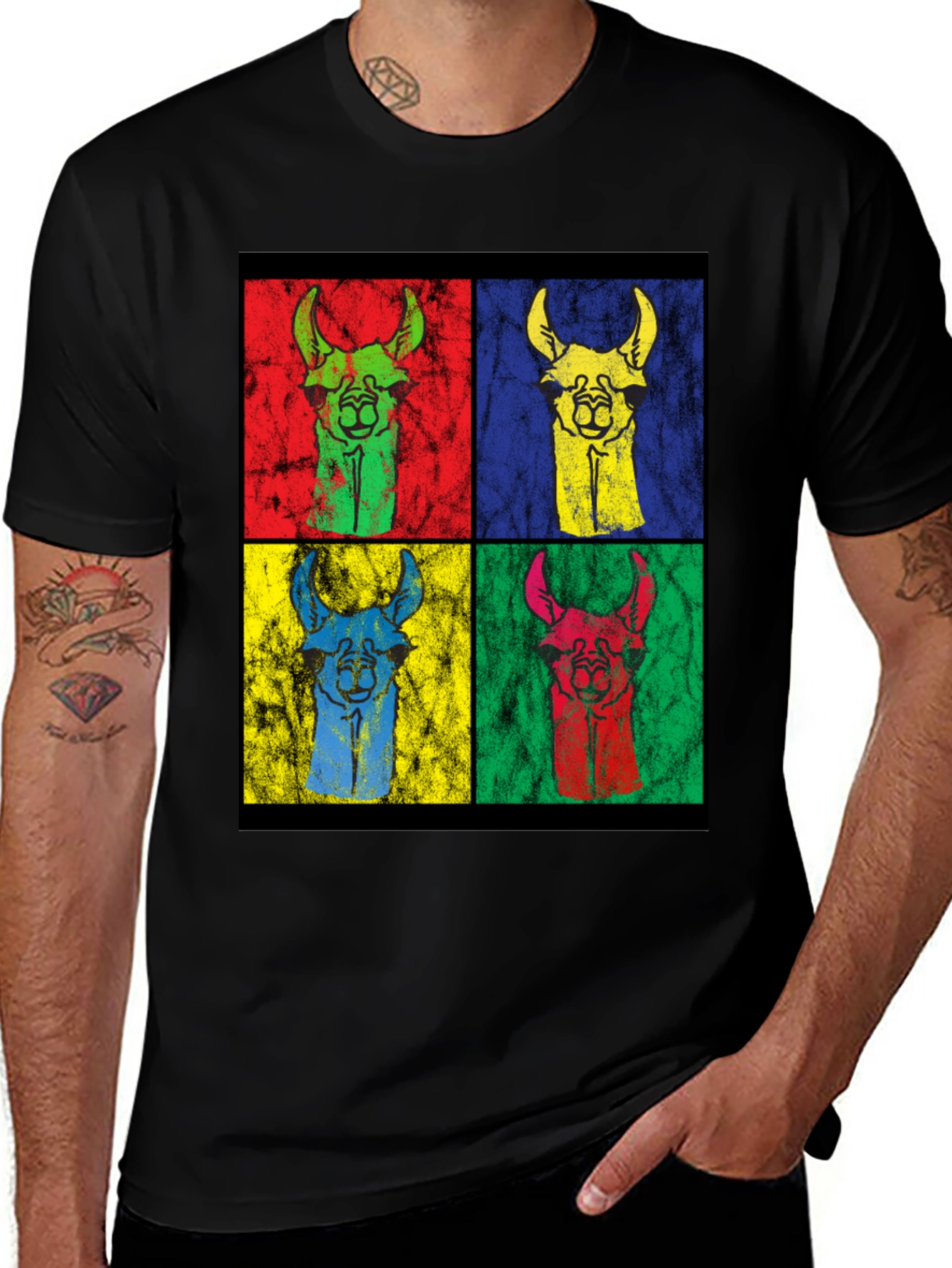 Variant 26 of Pop Art Llama Graphic Tee - Quirky Unisex T-Shirt