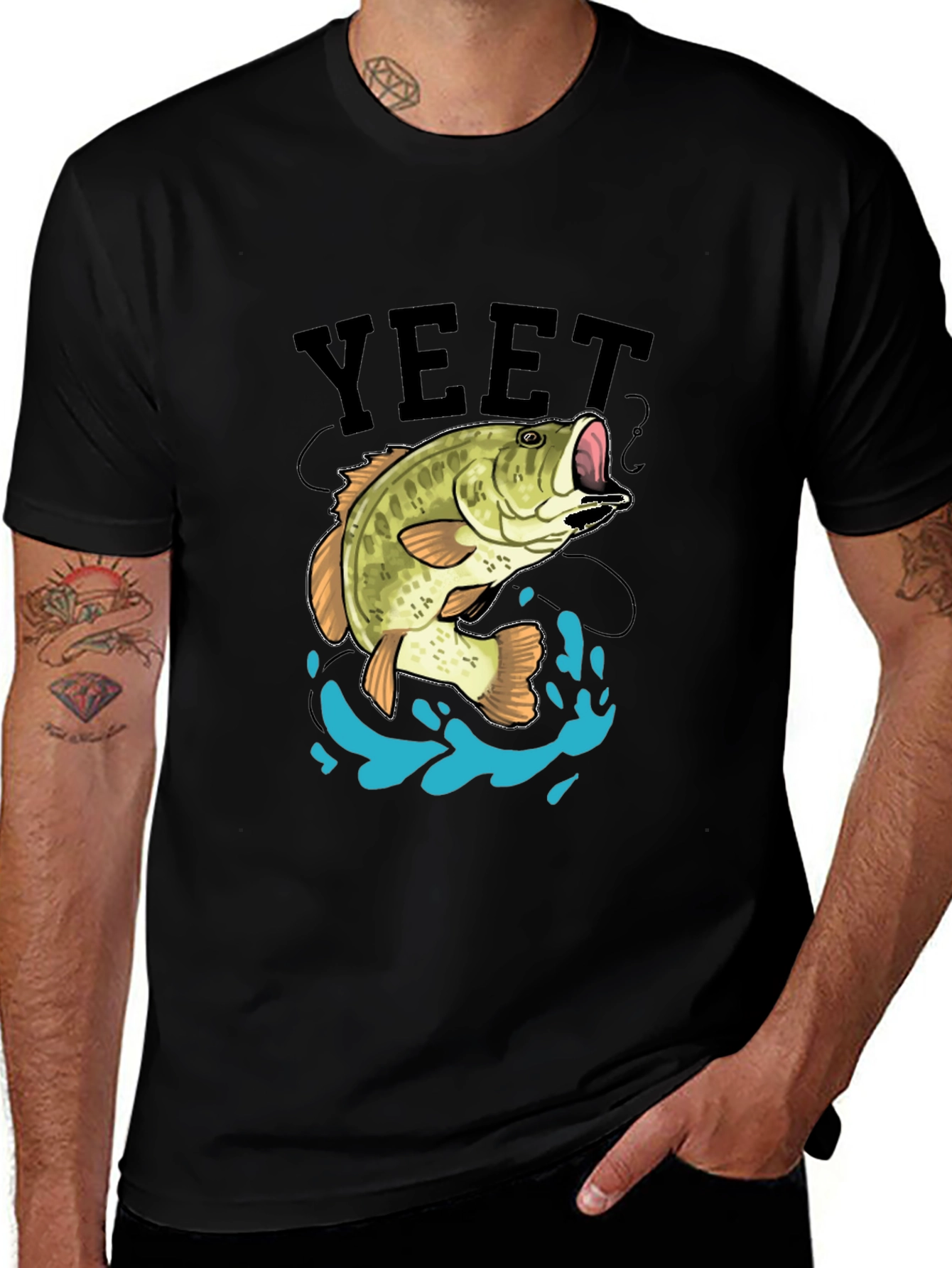 Variant 28 of Yeet Fishing Tee - Funny Bass Fishing Graphic T-Shirt