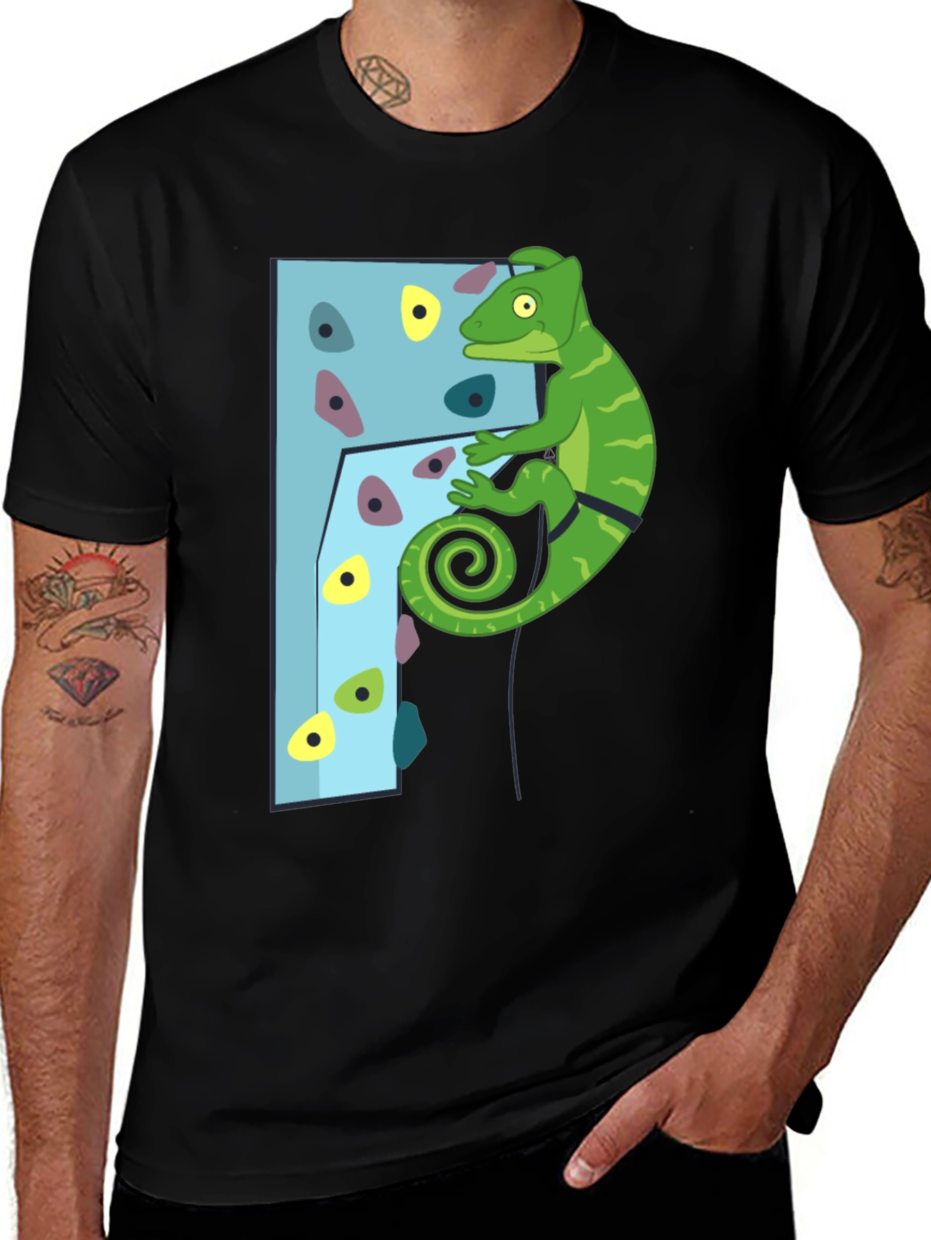 Variant 21 of Climbing Chameleon T-Shirt - Fun Adventure Tee