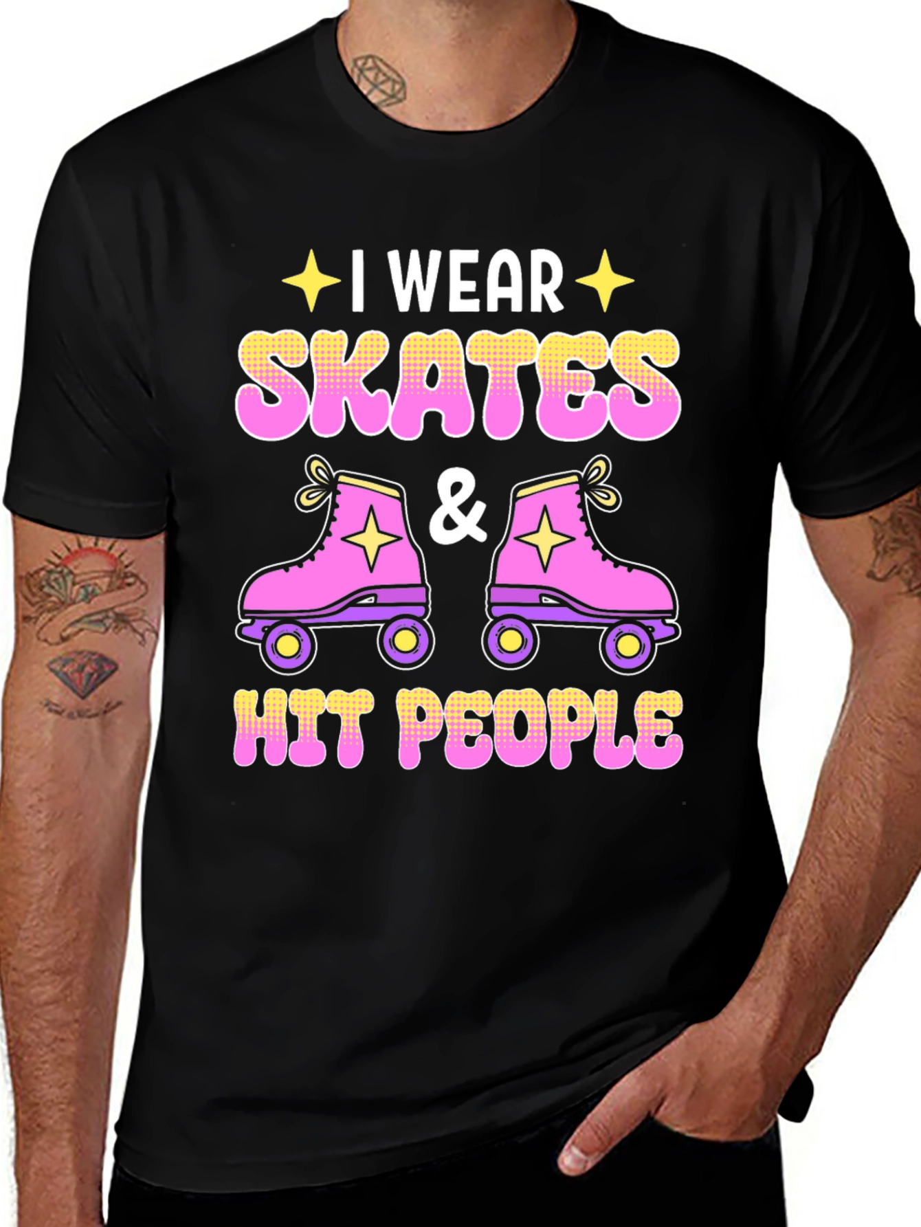 Variant 13 of I Wear Skates and Hit People T-Shirt