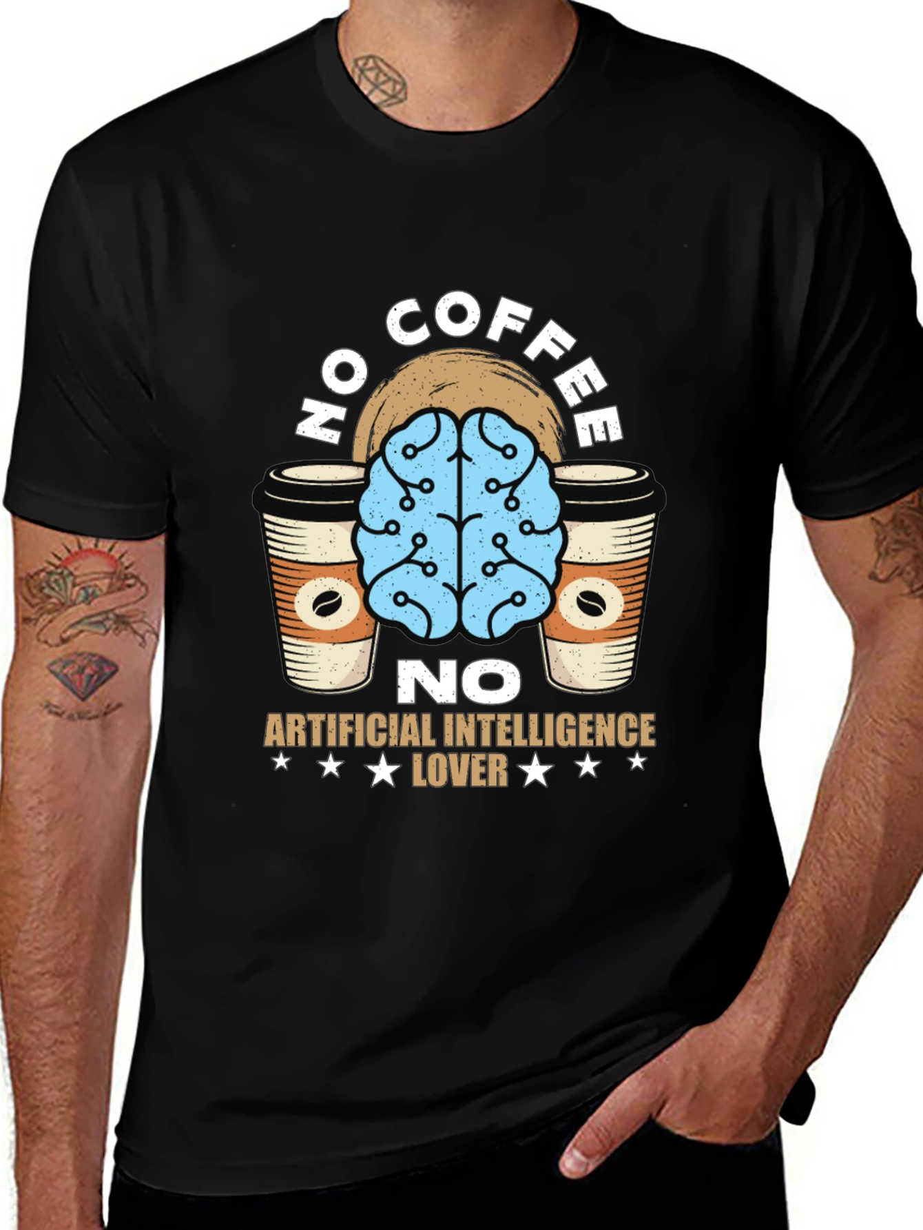 Variant 20 of No Coffee No AI Lover T-Shirt