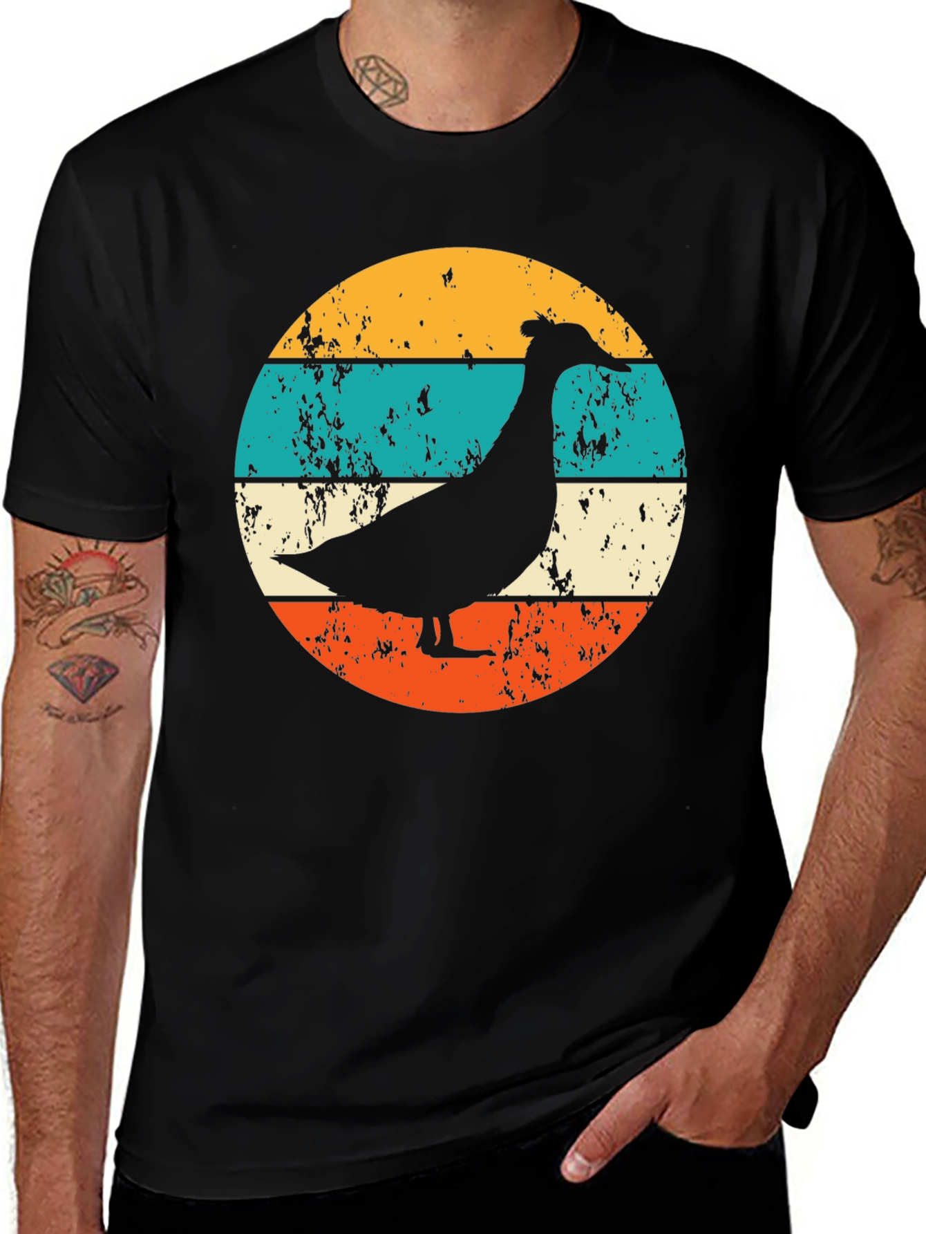 Variant 3 of Retro Goose Graphic T-Shirt - Black