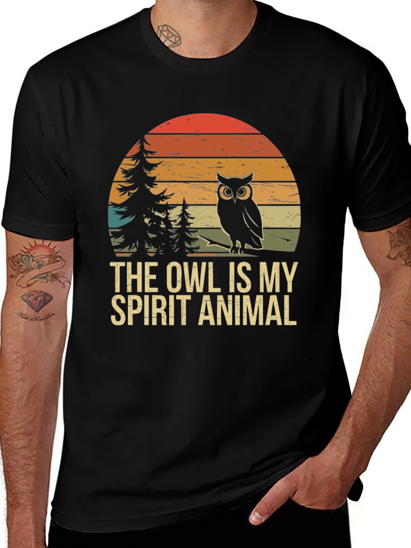 Variant 3 of Owl Spirit Animal Graphic Tee