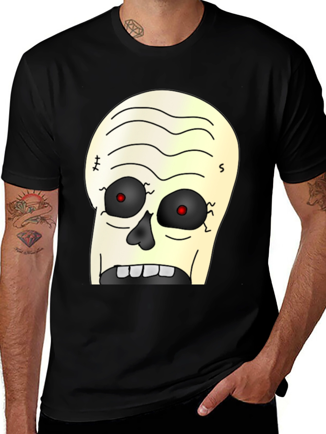 Variant 25 of Zombie Cartoon Graphic T-Shirt - Black