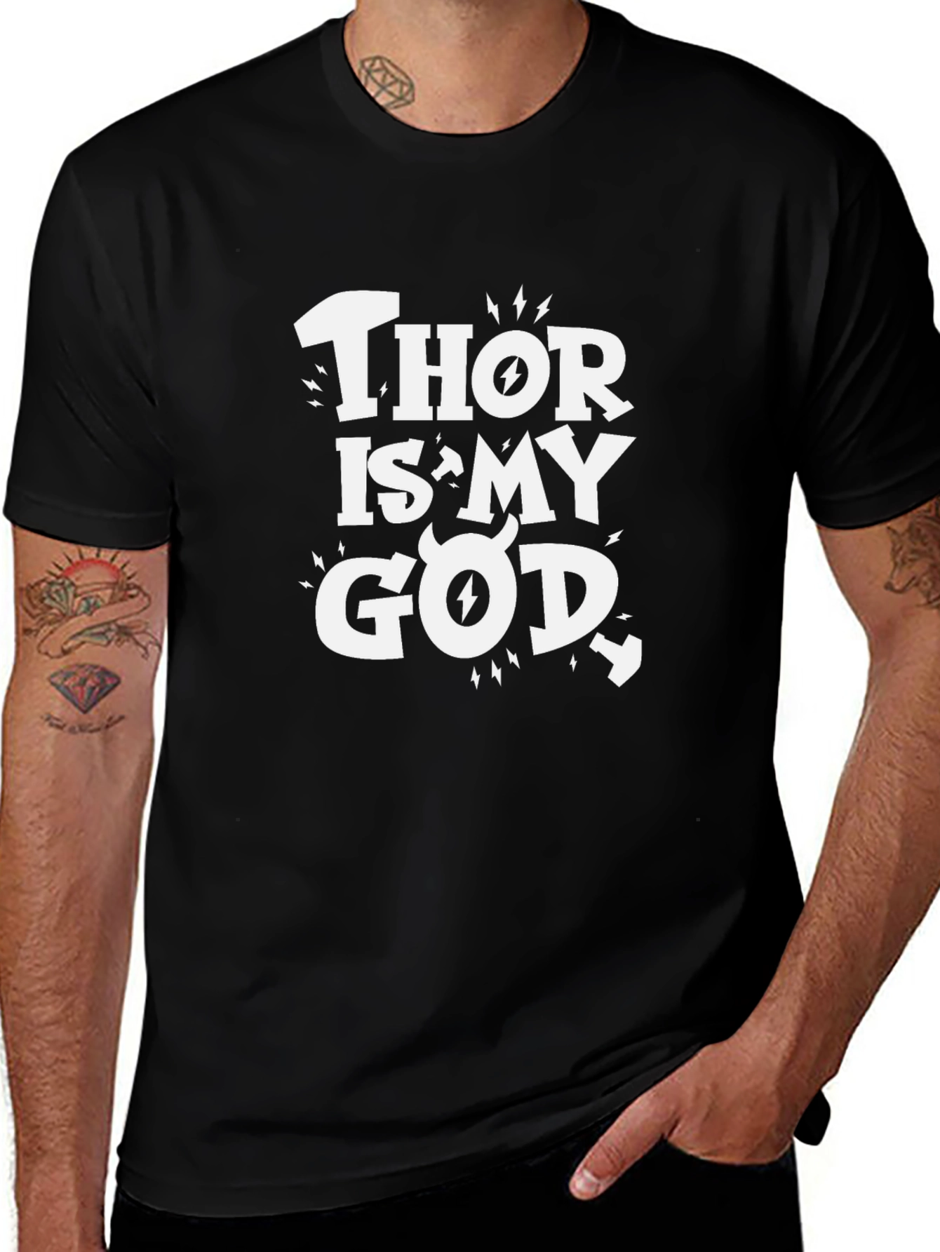 Thor Is My God Graphic Tee - Black Cotton T-Shirt