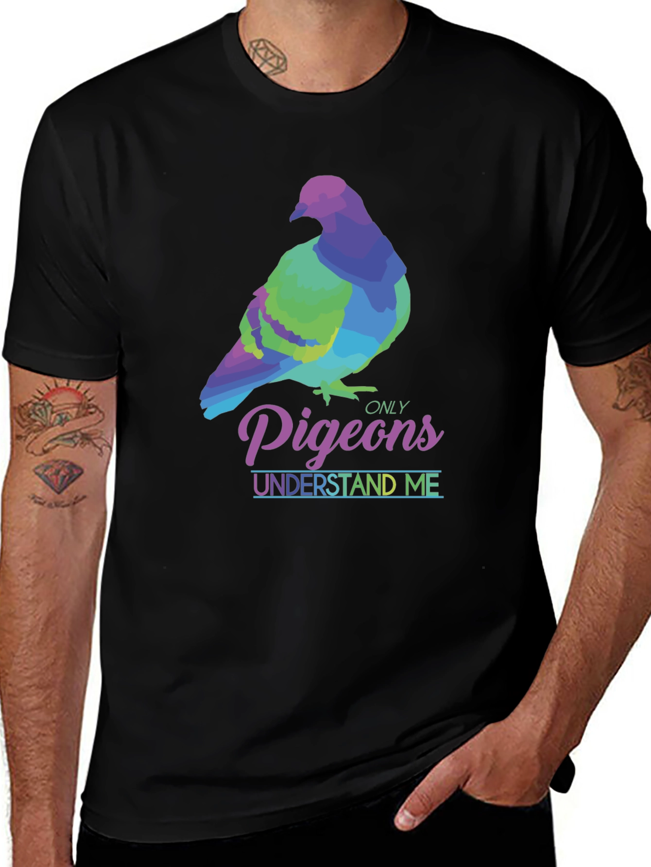 Variant 15 of Pigeon Lover T-Shirt - "Only Pigeons Understand Me" Graphic Tee