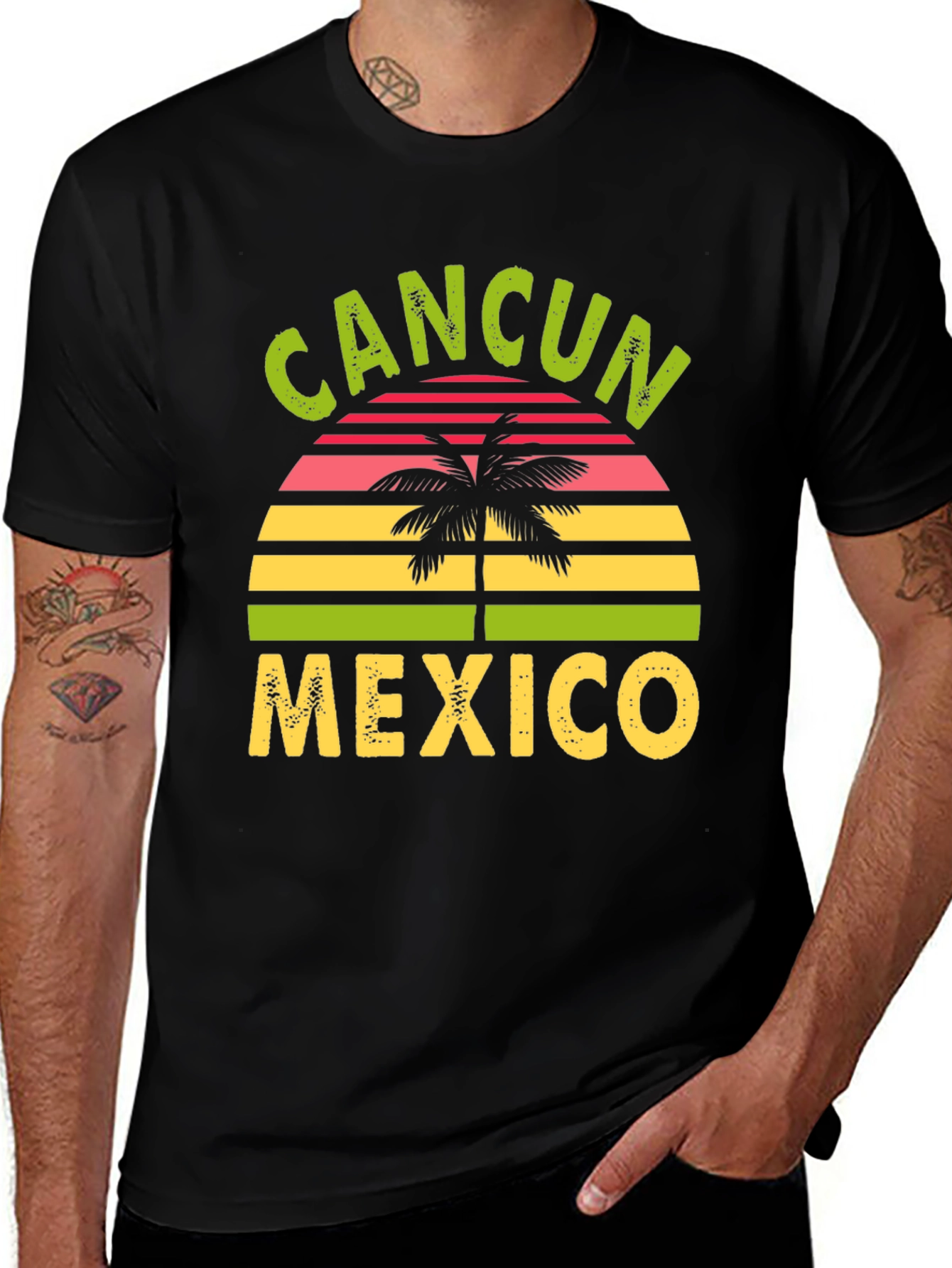 Cancun Mexico Graphic Tee - Black