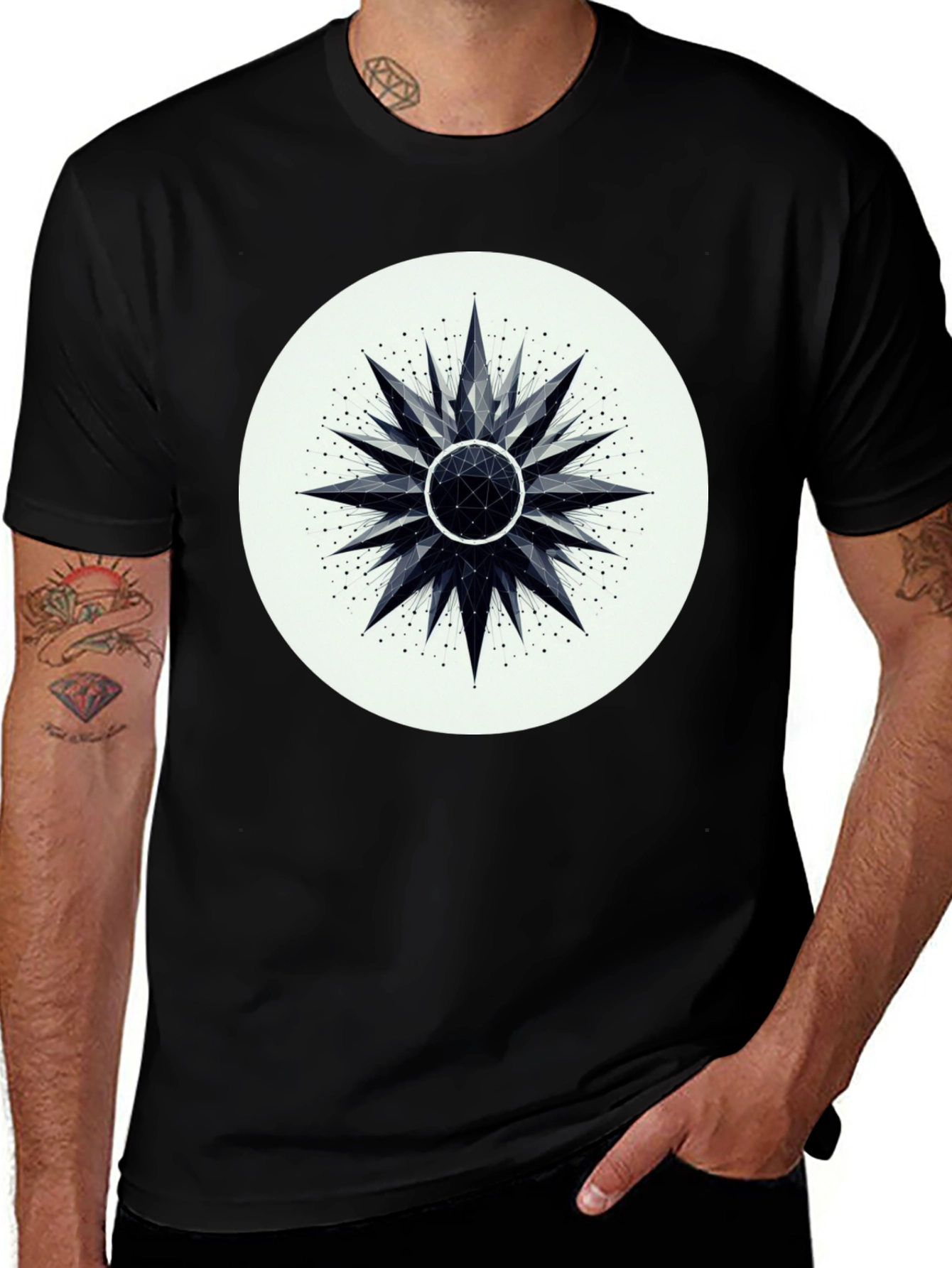 Variant 10 of Geometric Starburst Tee - Modern Graphic Design