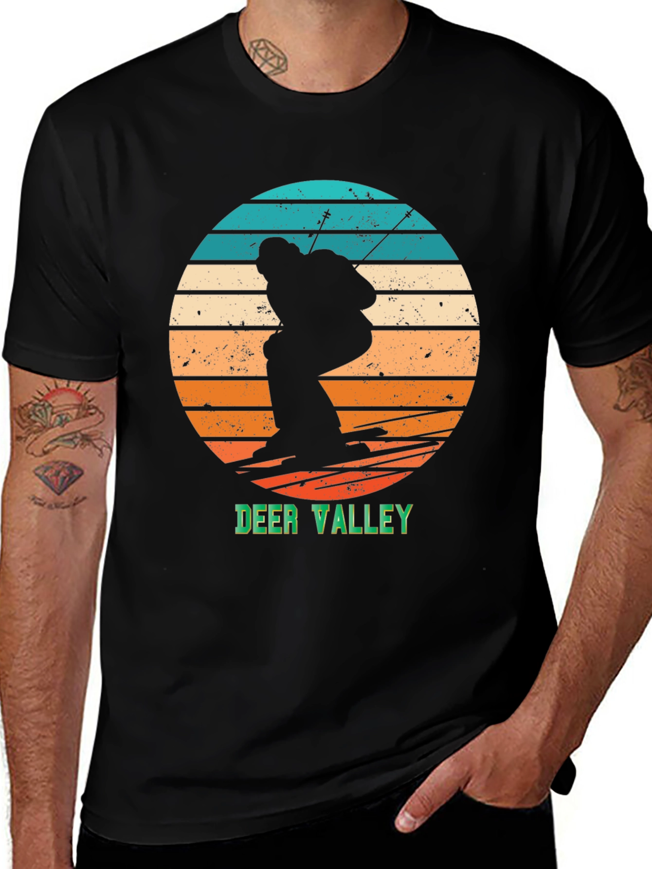 Variant 2 of Deer Valley Ski Retro Graphic Tee - Black