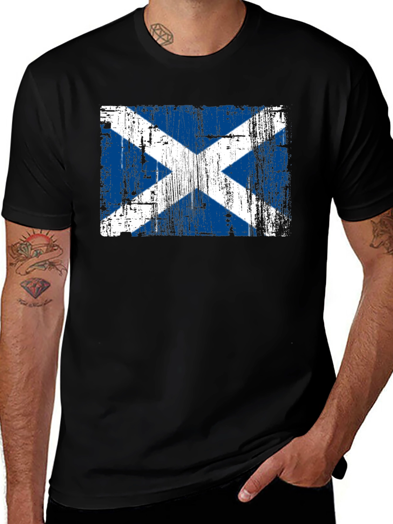 Distressed Scotland Flag Graphic Tee