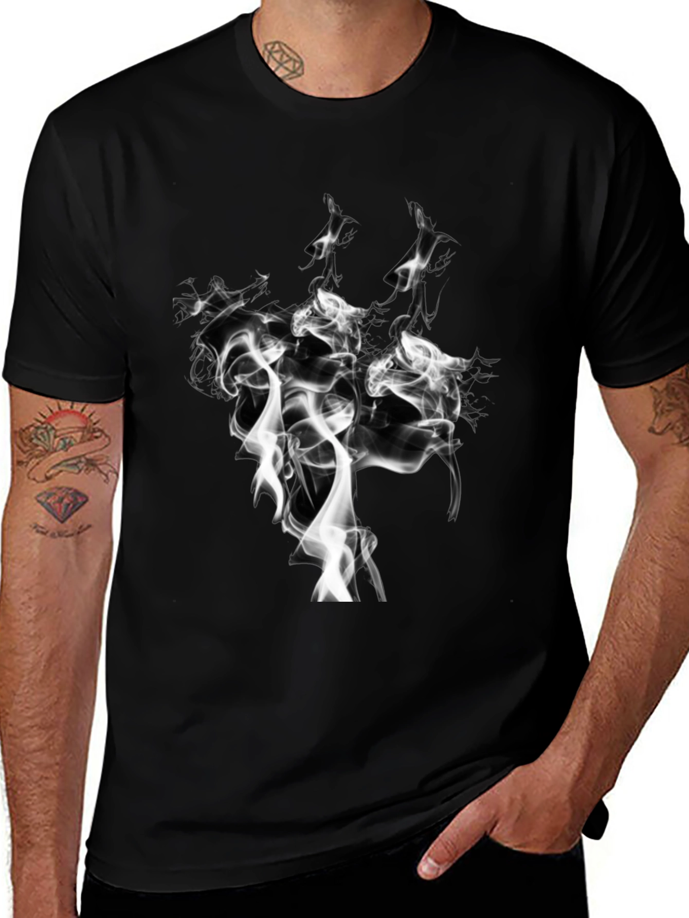 Variant 5 of Smoke Graphic Black T-Shirt - Unique Design