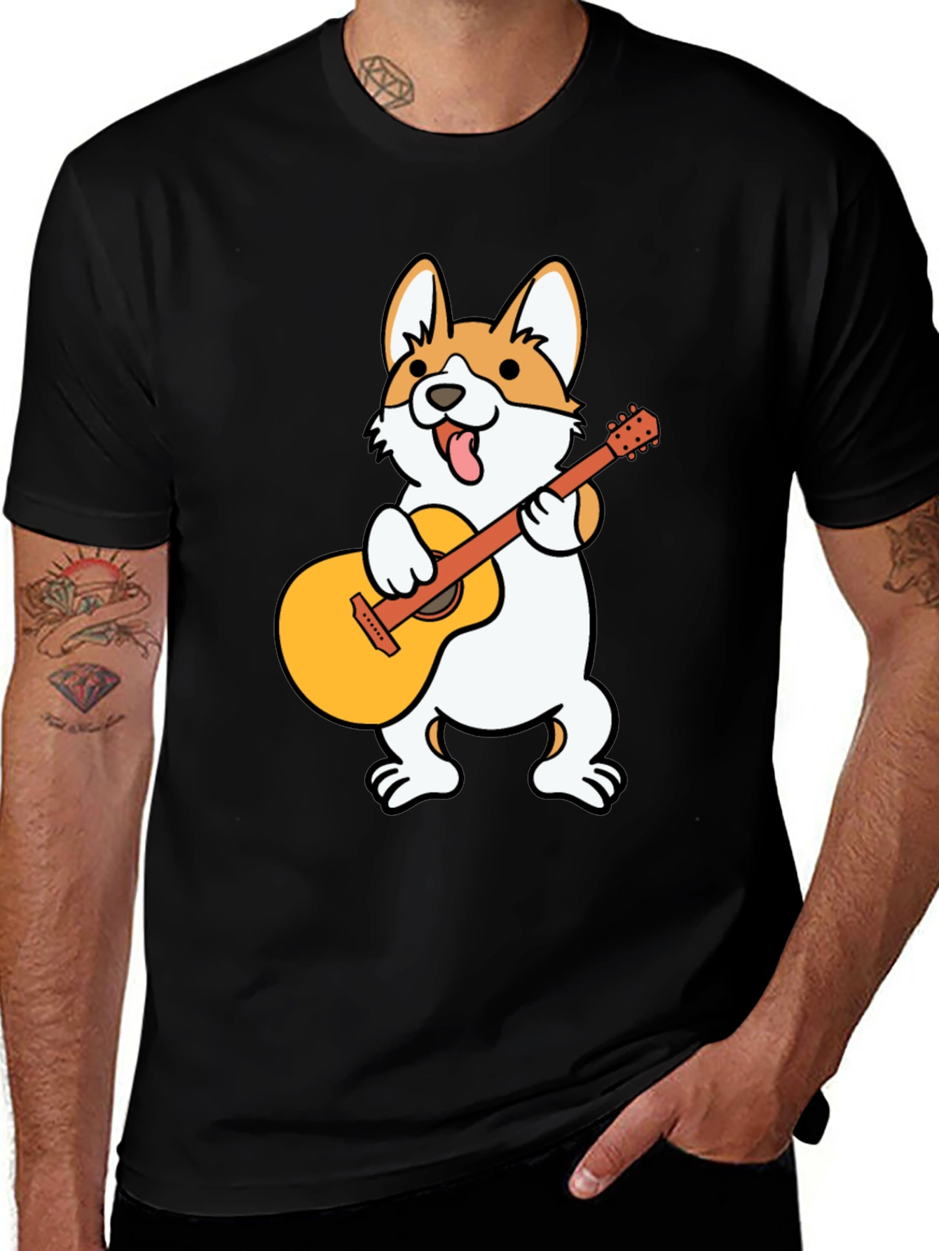 Variant 25 of Corgi Guitar Player Graphic Tee