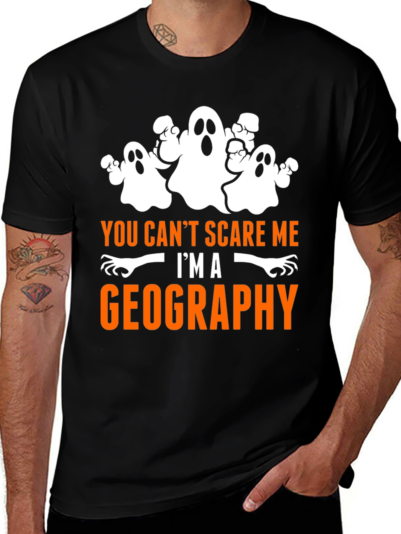 Geography Halloween T-Shirt - You Can't Scare Me!