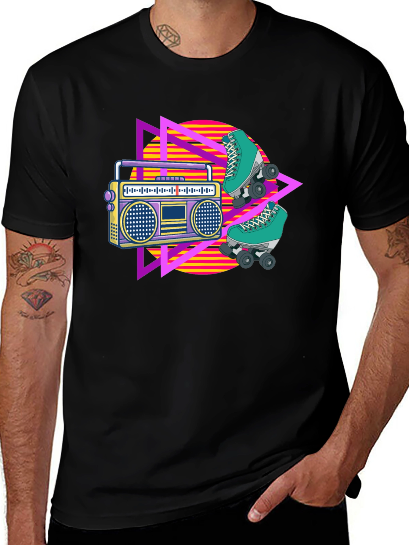 Variant 30 of Retro Boombox & Skates Graphic T-Shirt