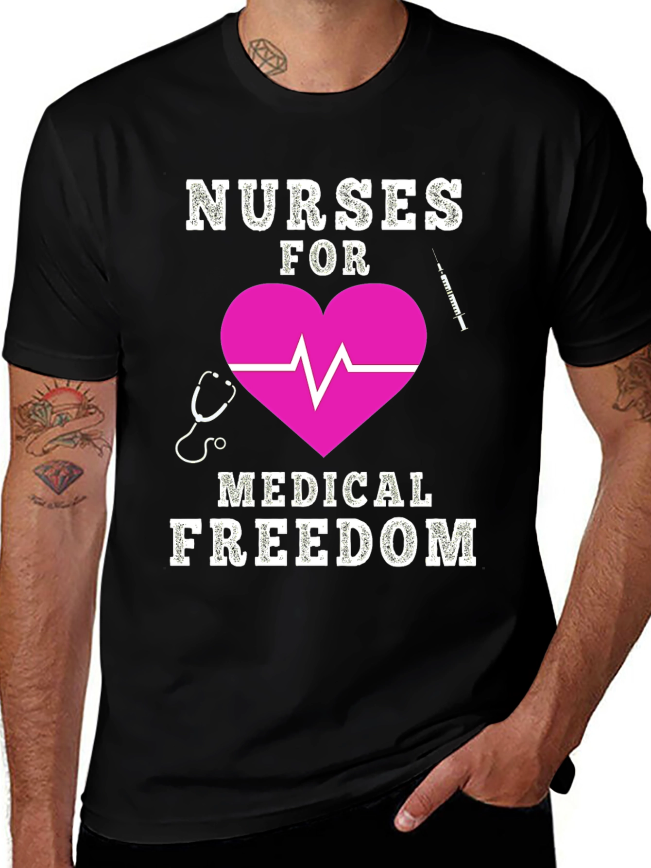 Variant 2 of Nurses for Medical Freedom Graphic T-Shirt