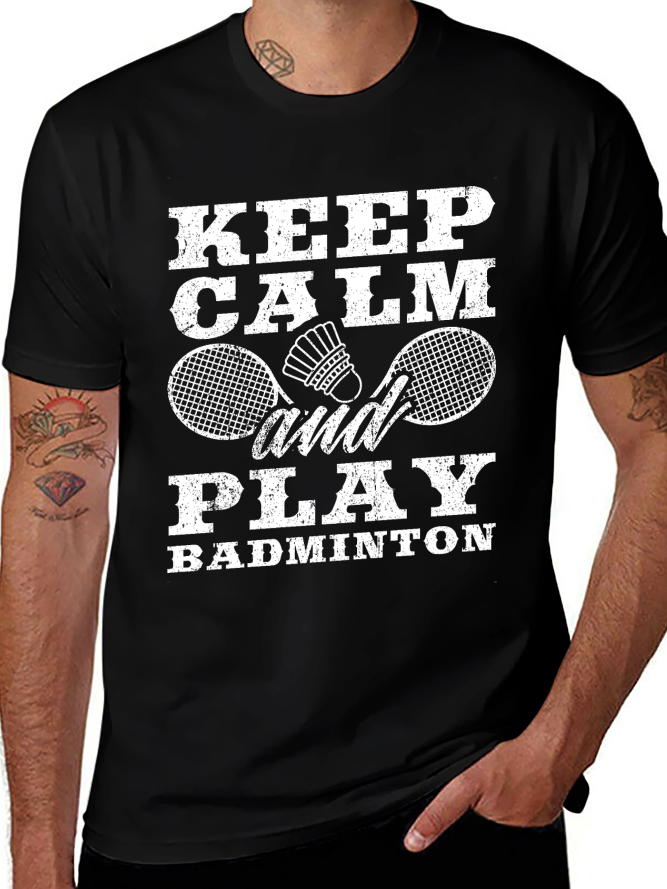 Variant 17 of Keep Calm and Play Badminton T-Shirt
