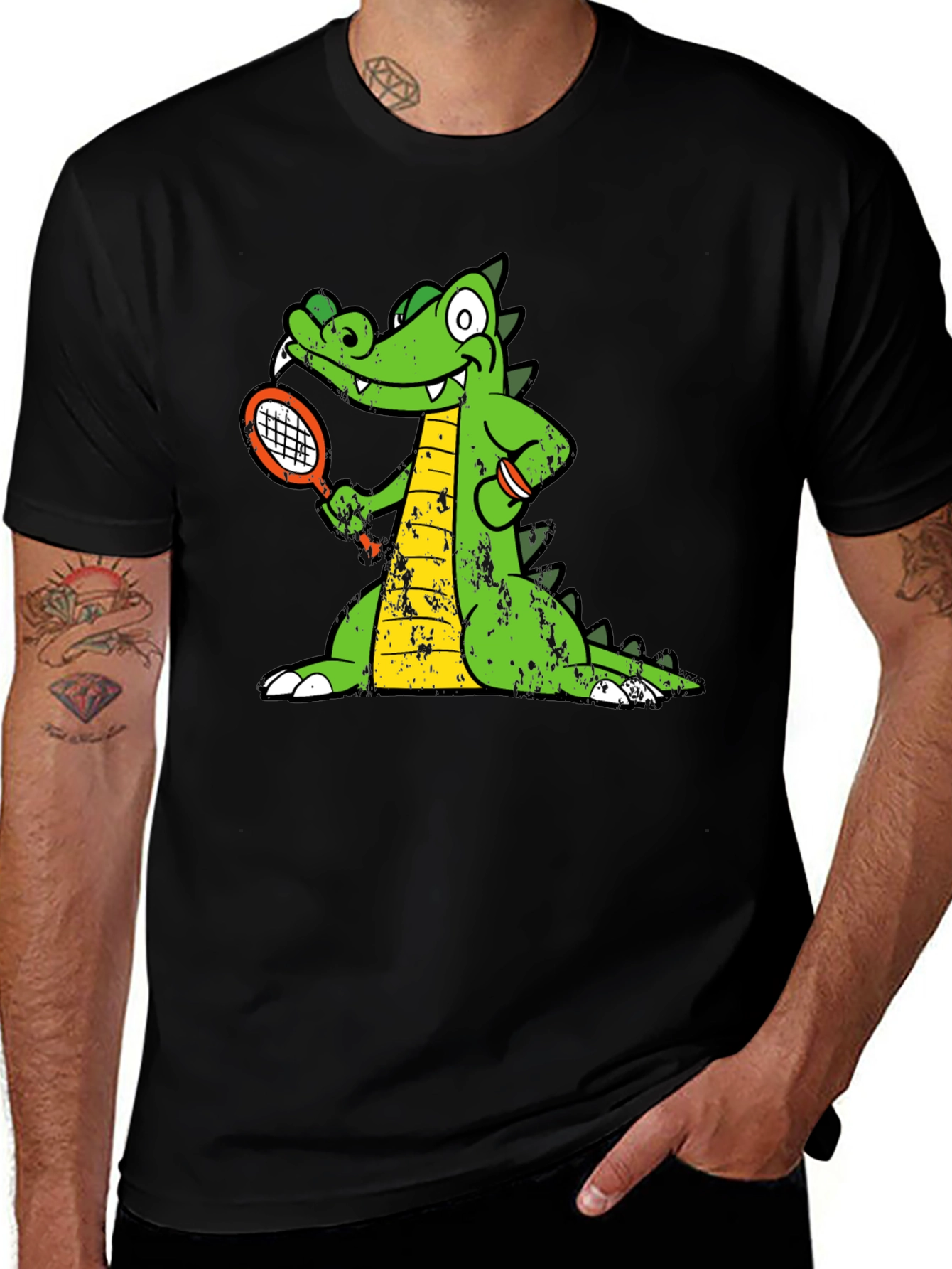 Variant 23 of Tennis Alligator Graphic T-Shirt