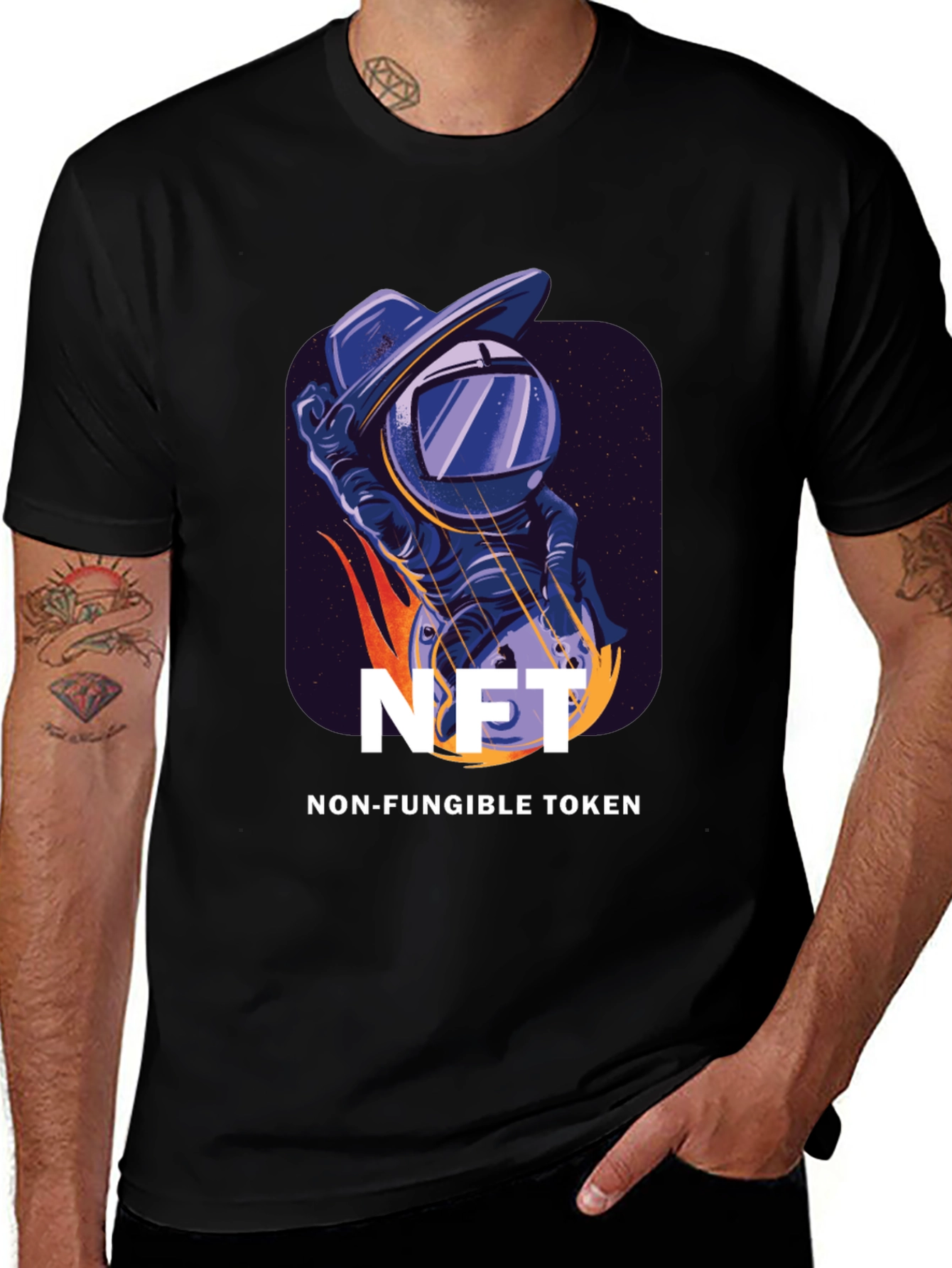NFT Astronaut T-Shirt - Non-Fungible Token Design