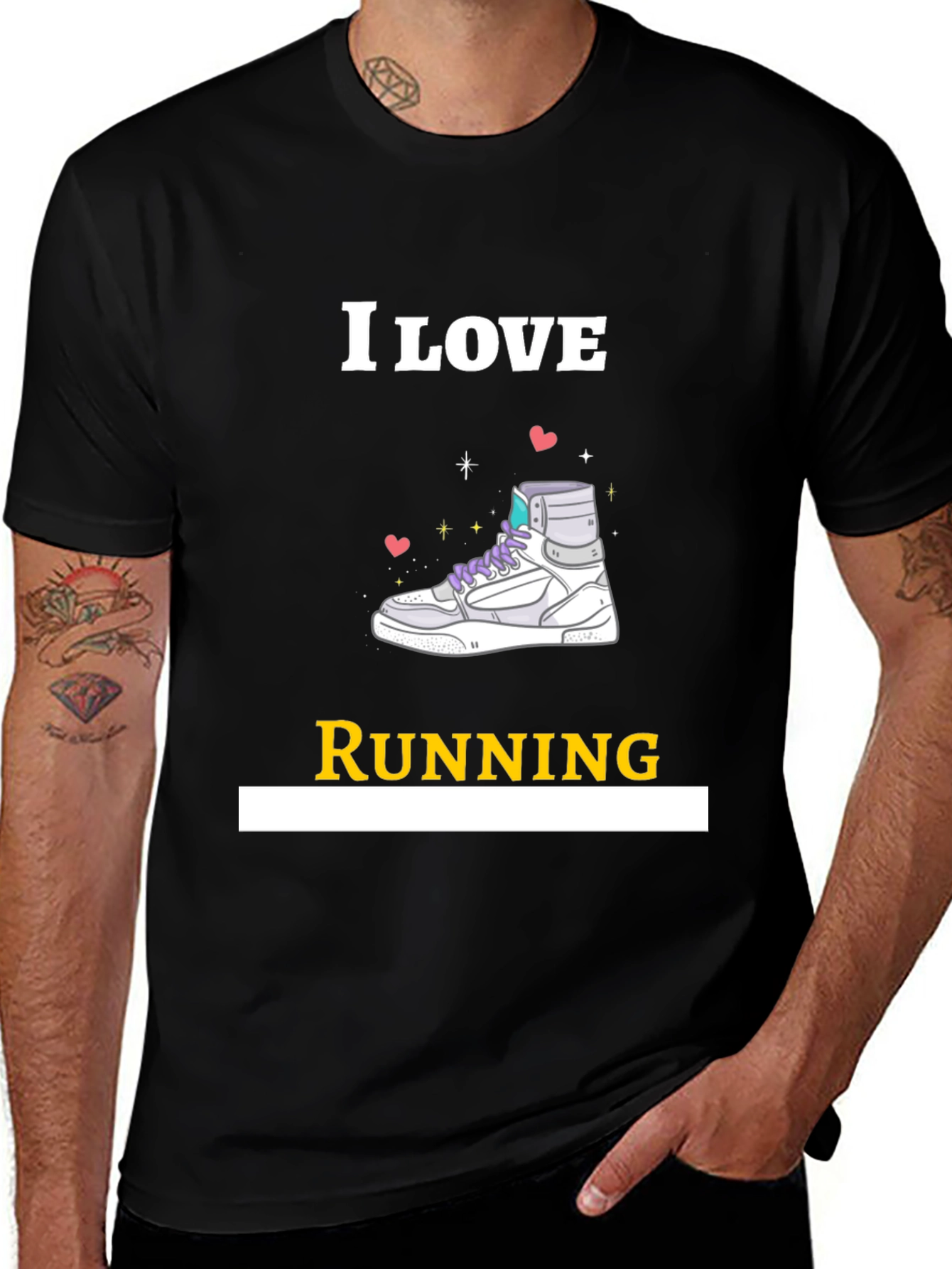 Variant 28 of I Love Running Graphic T-Shirt
