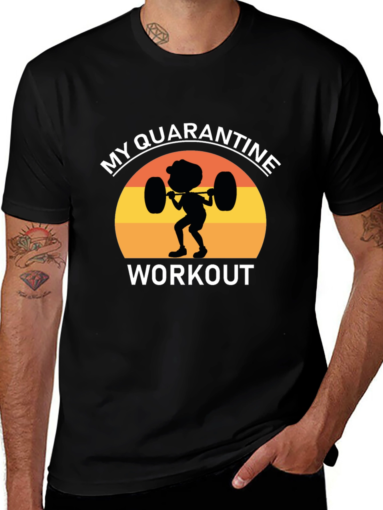 Variant 19 of Quarantine Workout Graphic Tee
