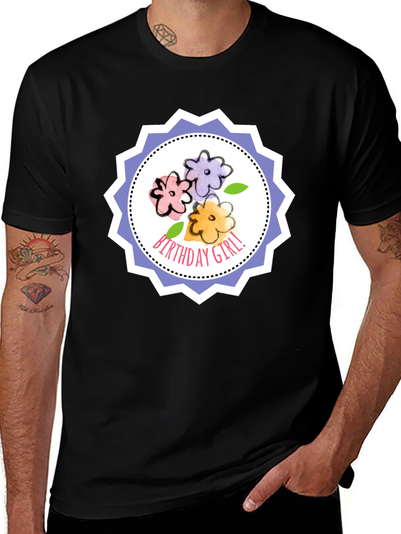 Variant 24 of Birthday Girl Floral T-Shirt - Cute Celebration Tee