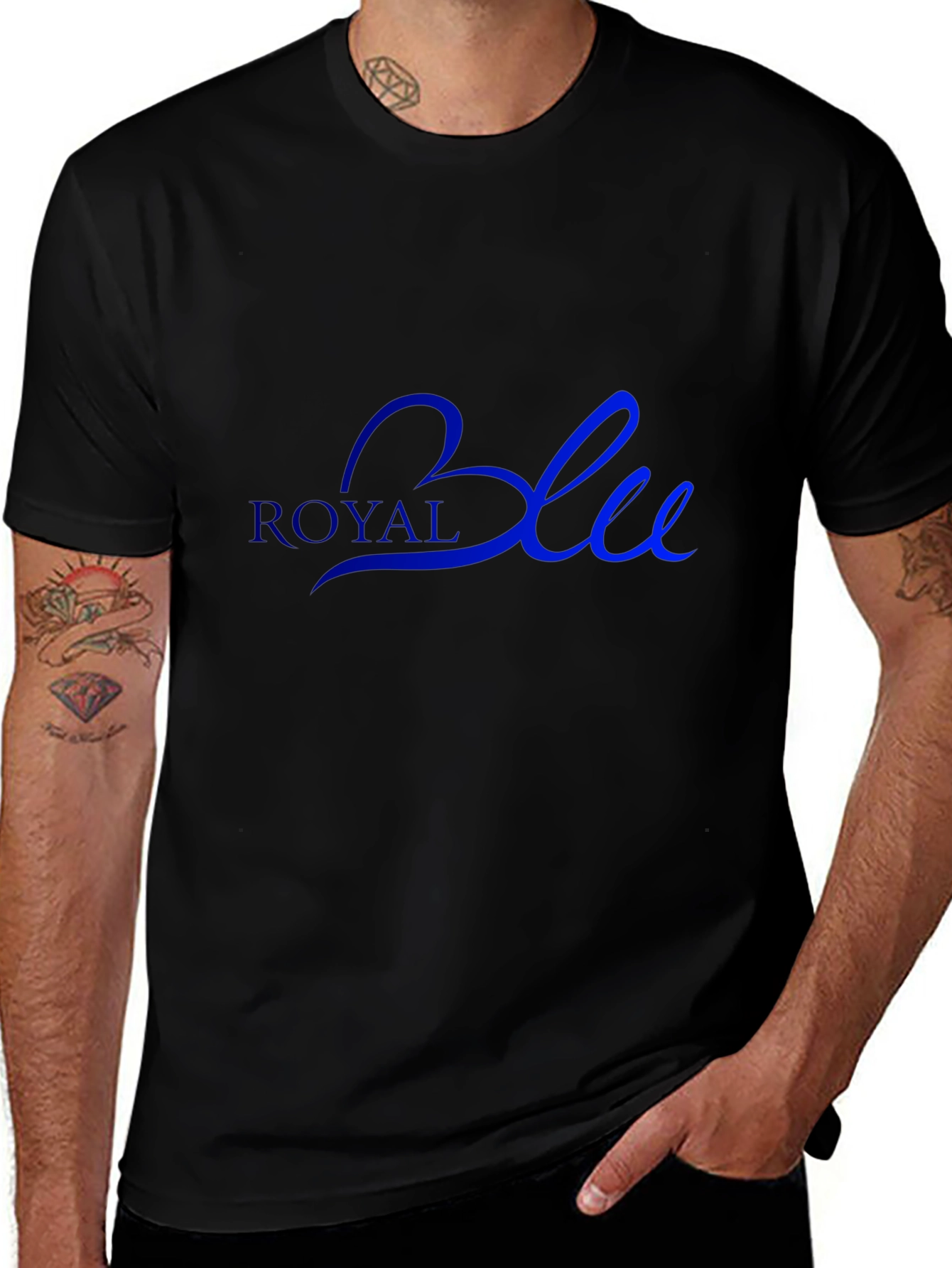 Variant 23 of Royal Blue Graphic Tee - Stylish Men's T-Shirt