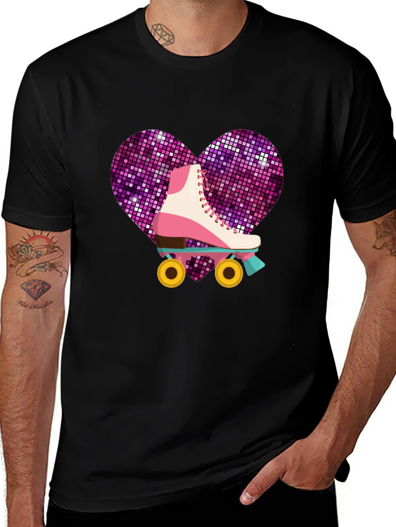 Retro Roller Skate Heart T-Shirt