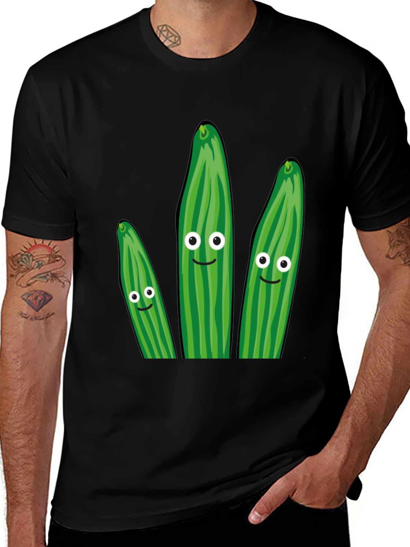 Variant 28 of Funny Cucumber Graphic T-Shirt - Quirky Novelty Tee