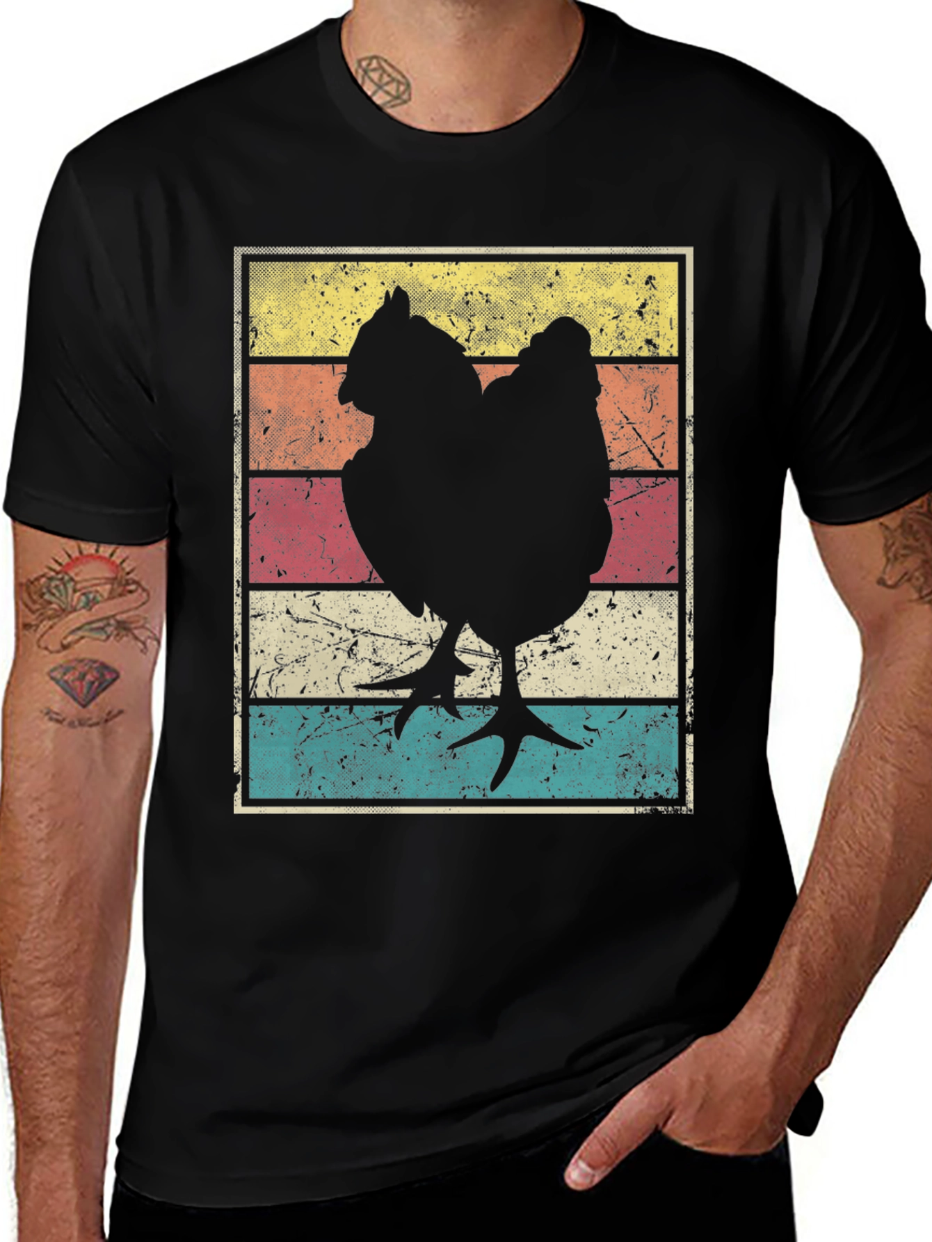 Variant 5 of Retro Chicken Graphic Tee - Farm Life Style