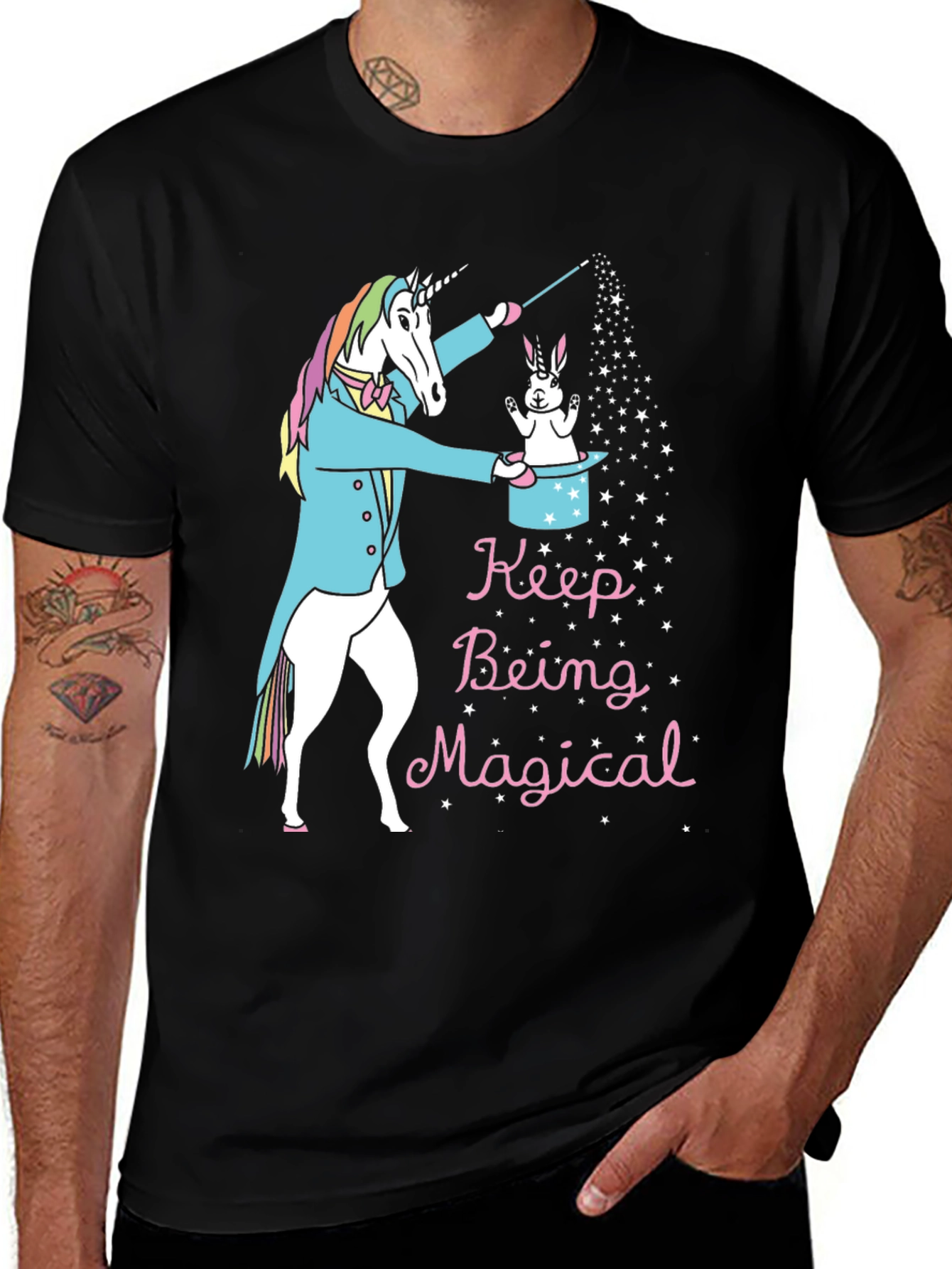 Variant 7 of Magical Unicorn Rabbit Graphic Tee