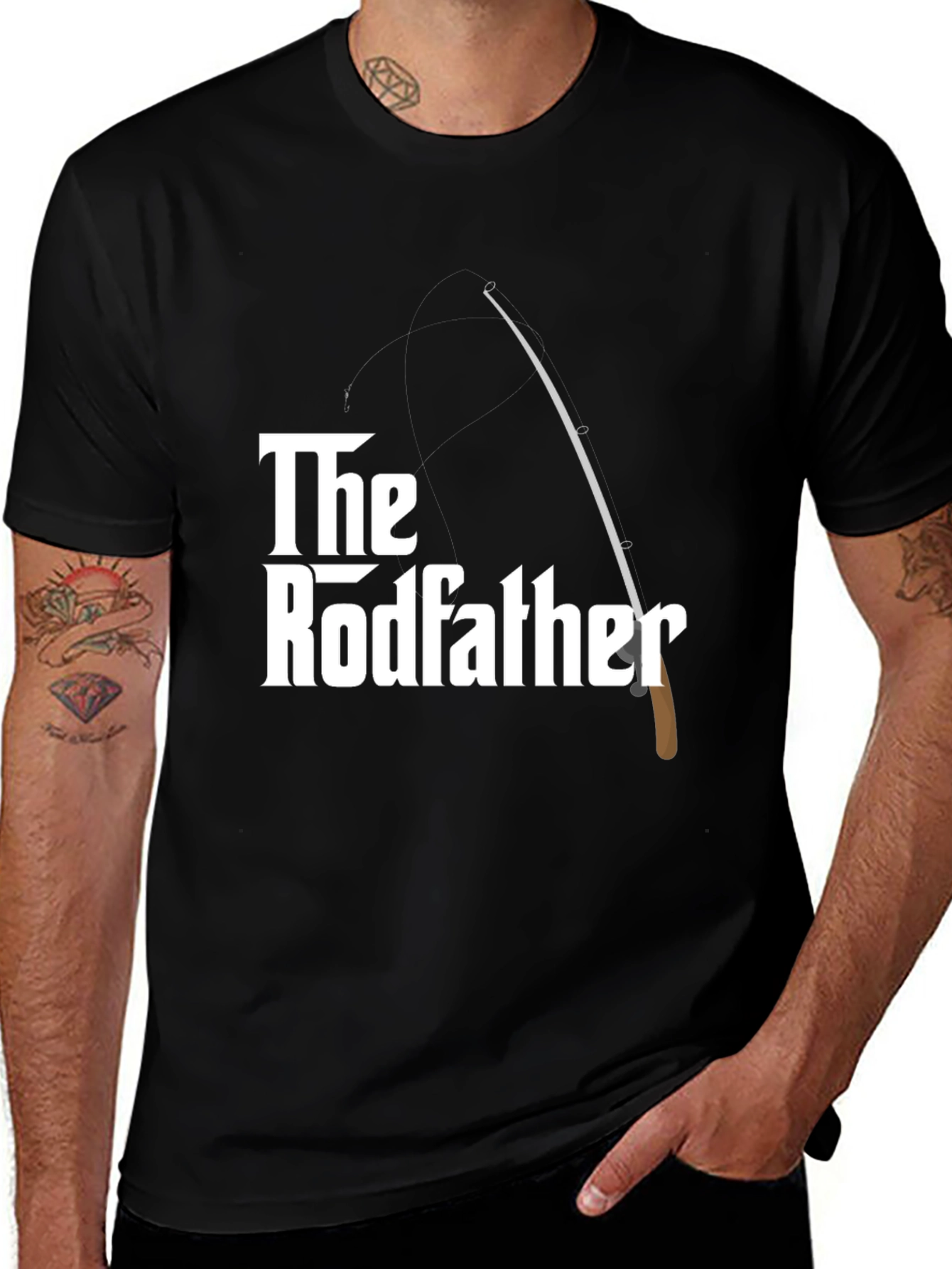 Variant 9 of The Rodfather Fishing T-Shirt - Angler Humor Tee