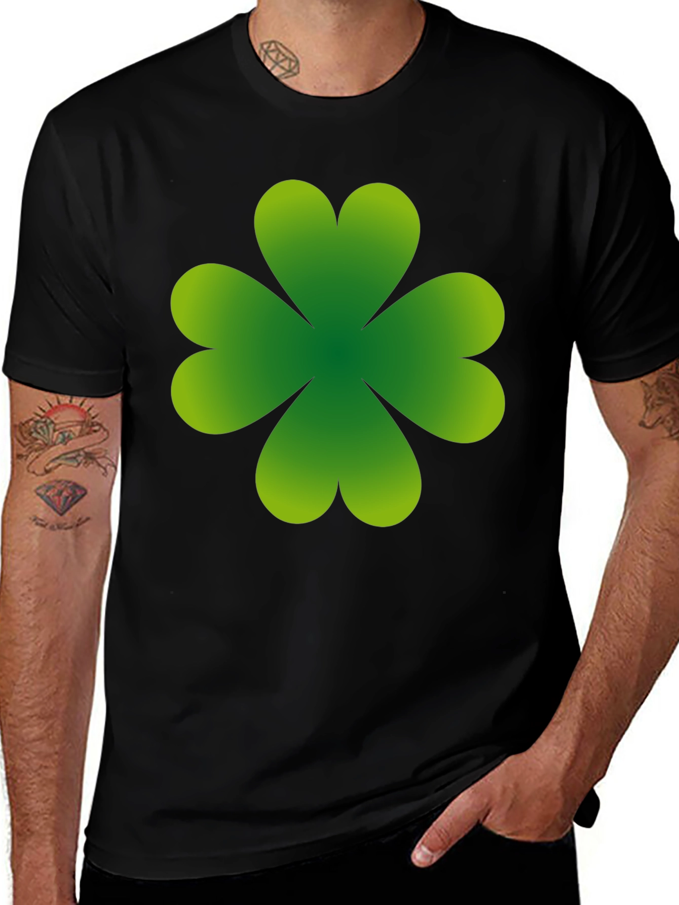 Variant 5 of Lucky Shamrock T-Shirt - Black Irish Pride Tee