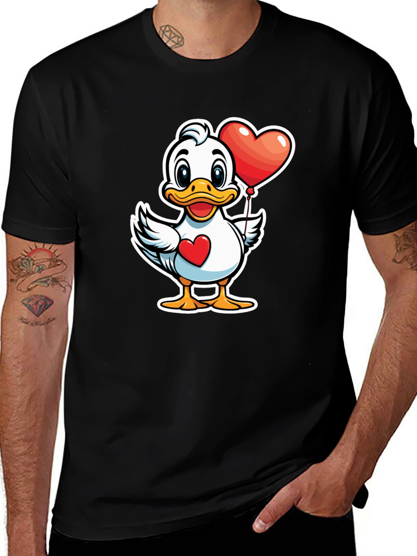 Variant 14 of Duck with Heart Balloon Graphic Tee
